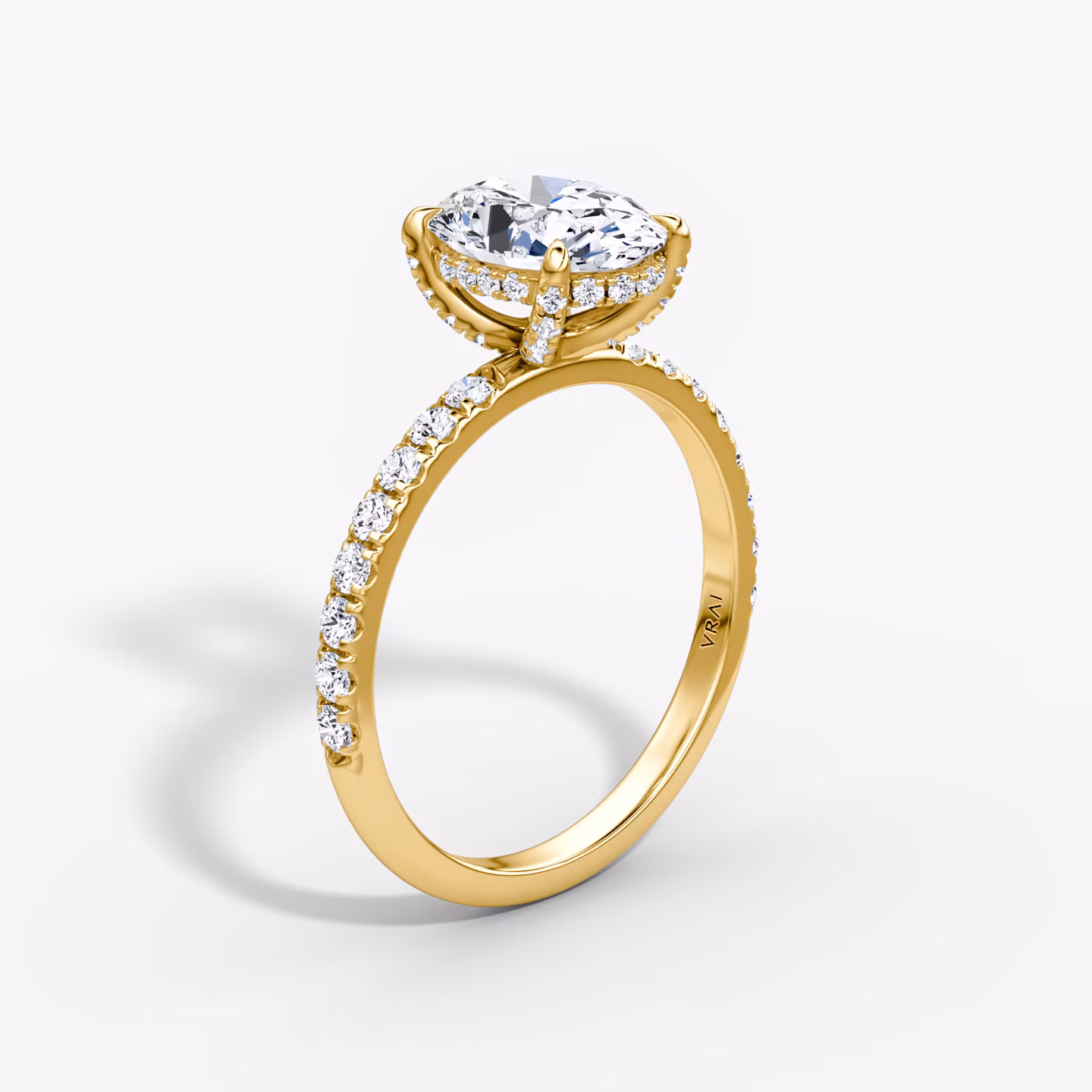 The Classic Hidden Halo Oval | Yellow Gold