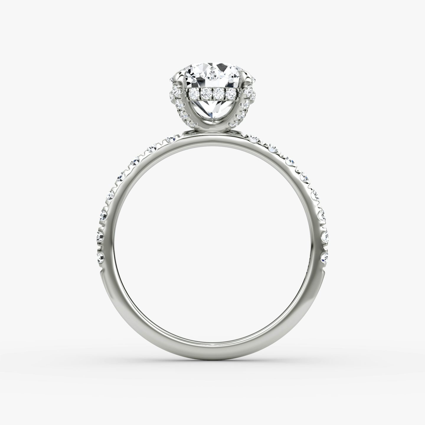 Anillo de compromiso Classic Hidden Halo | Brillante | Platino | bandAccent: Pavé | bandWidth: large | caratWeight: 1.5ct | prongStyle: Pavé | diamondOrientation: vertical
