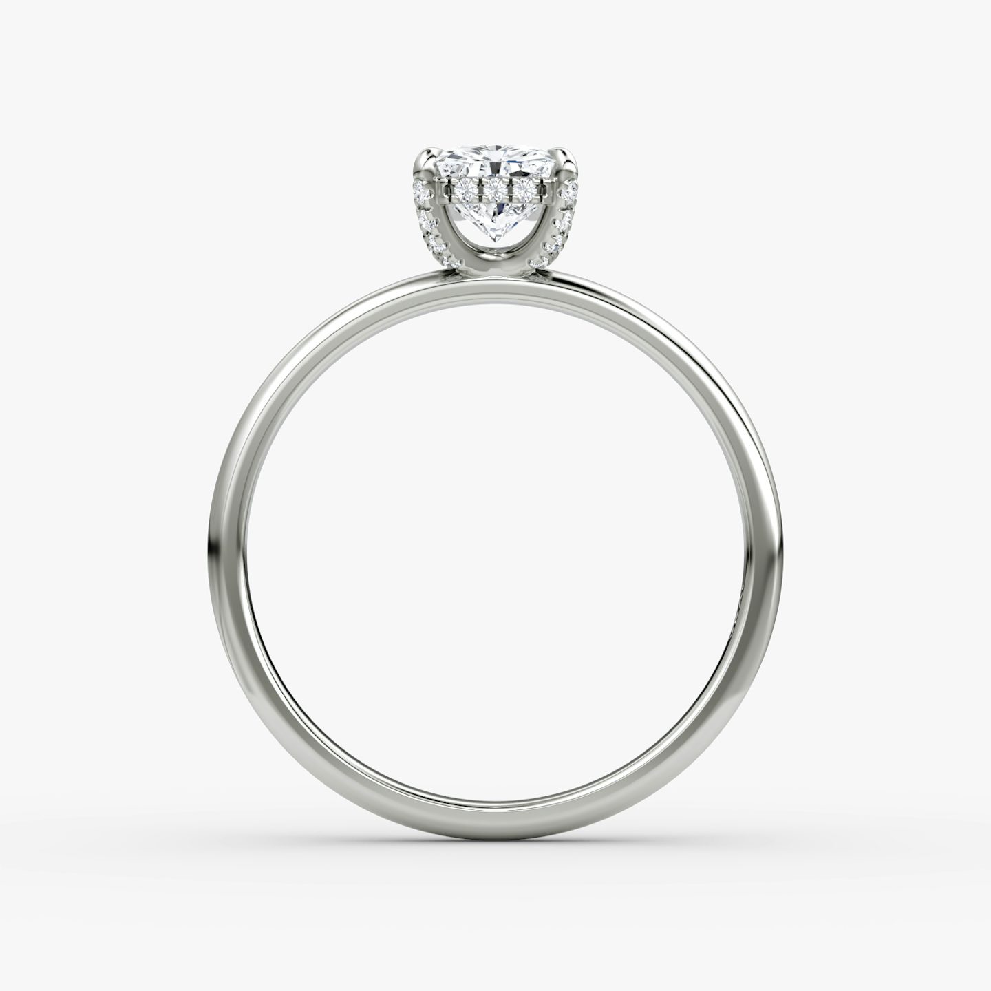 The Classic Hidden Halo | Radiant | Platinum | bandAccent: Plain | bandWidth: large | prongStyle: Pavé | diamondOrientation: vertical | caratWeight: other