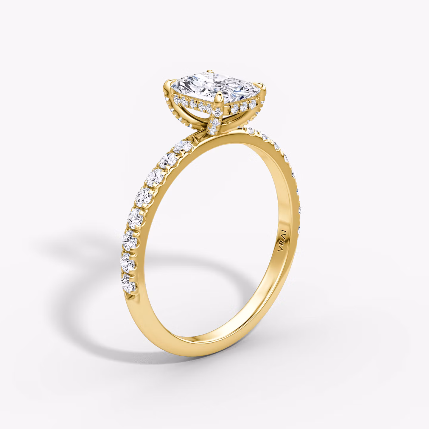 The Classic Hidden Halo Radiant | Yellow Gold