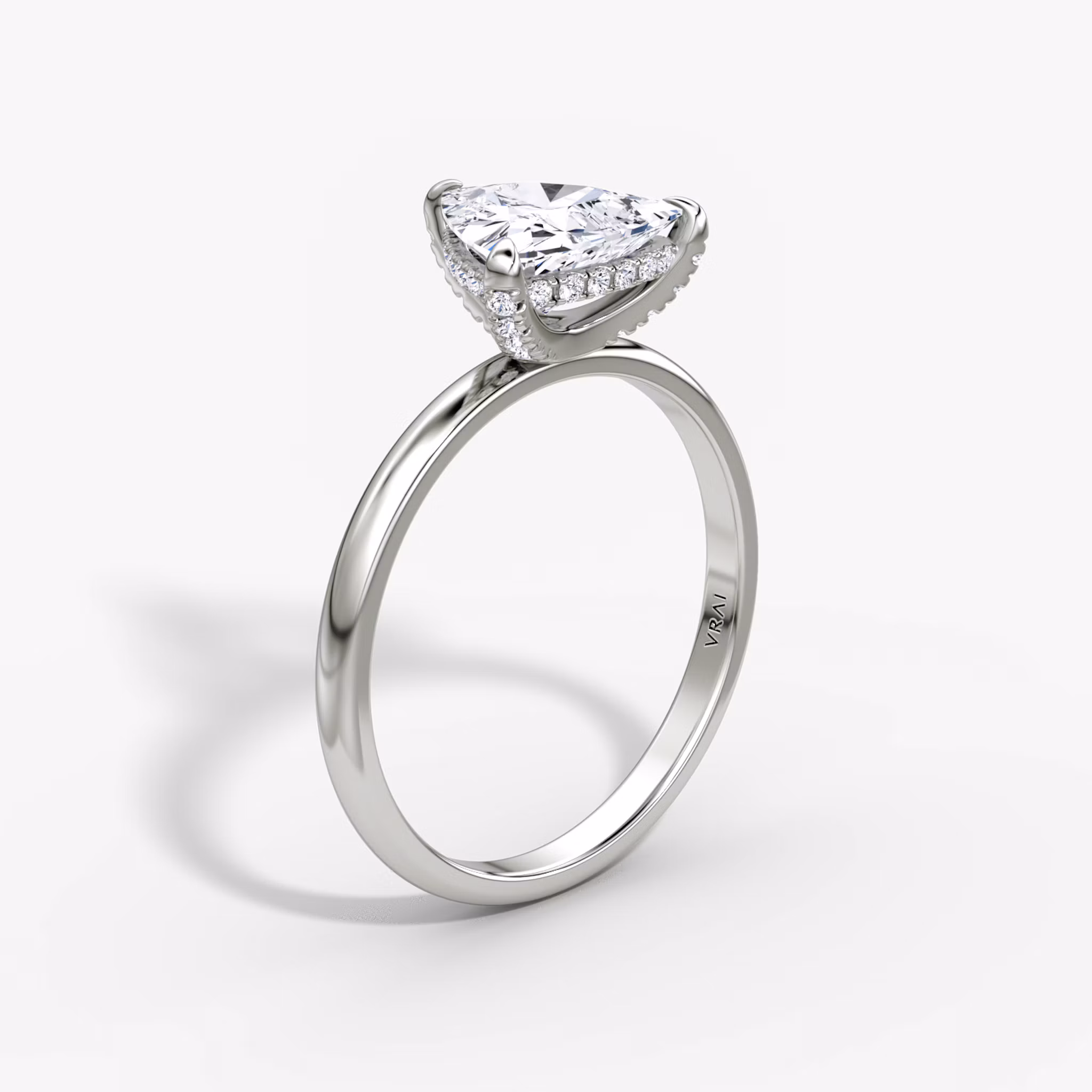 Classic Hidden Halo Trillion | White Gold