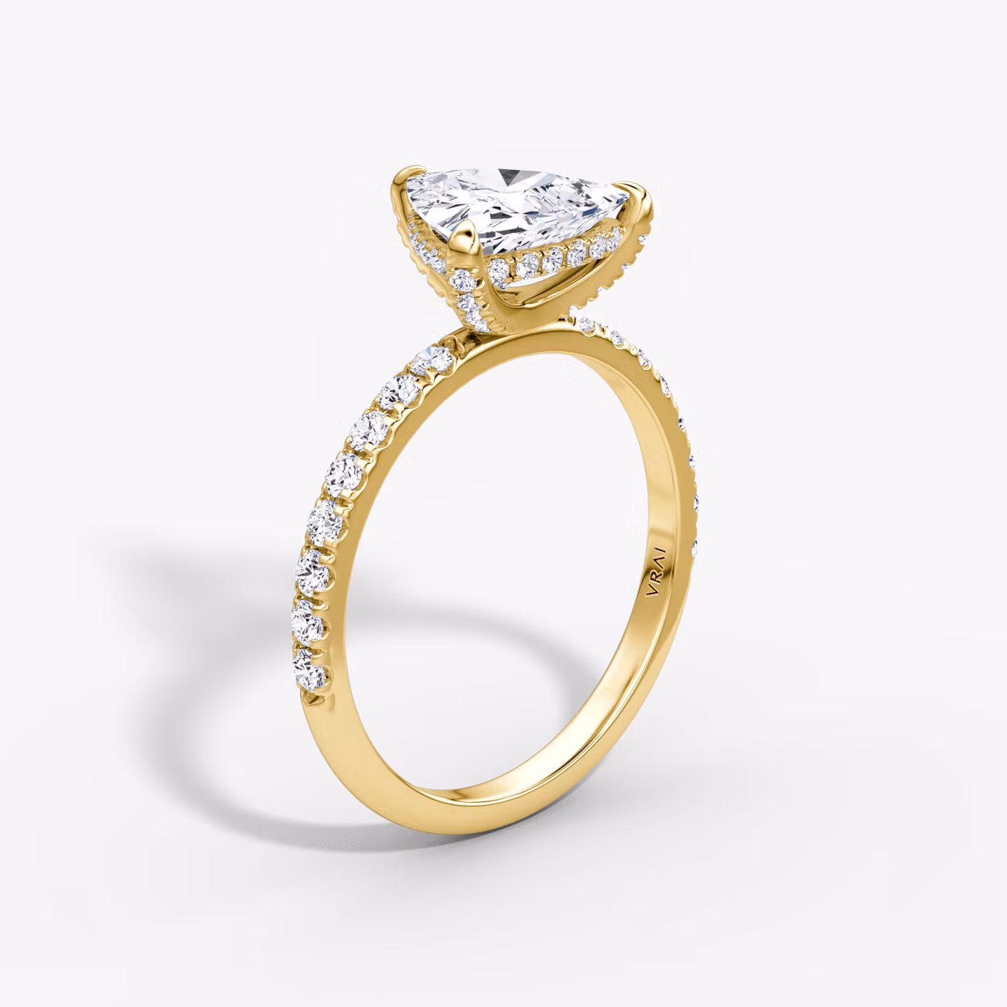 The Classic Hidden Halo Trillion | Yellow Gold
