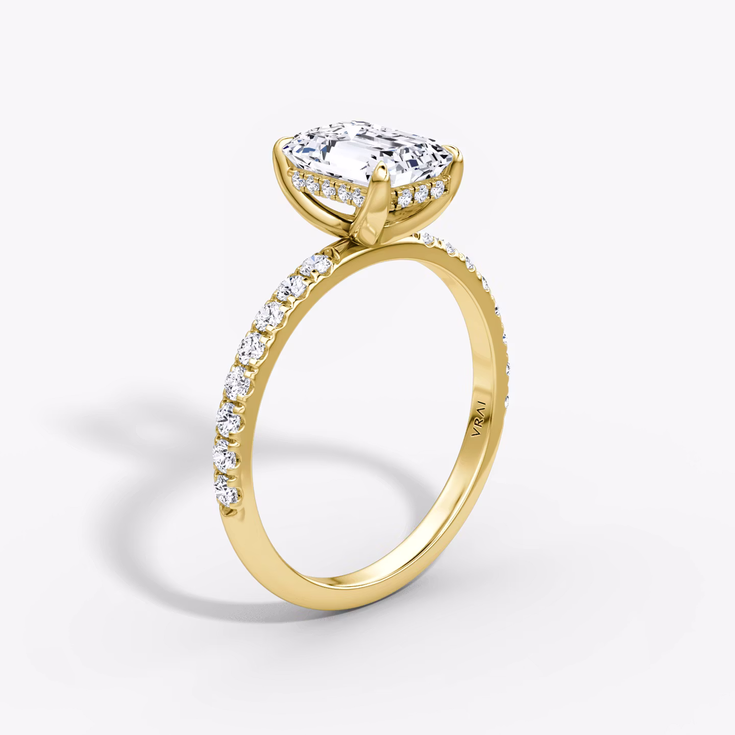 The Classic Hidden Halo Emerald | Yellow Gold