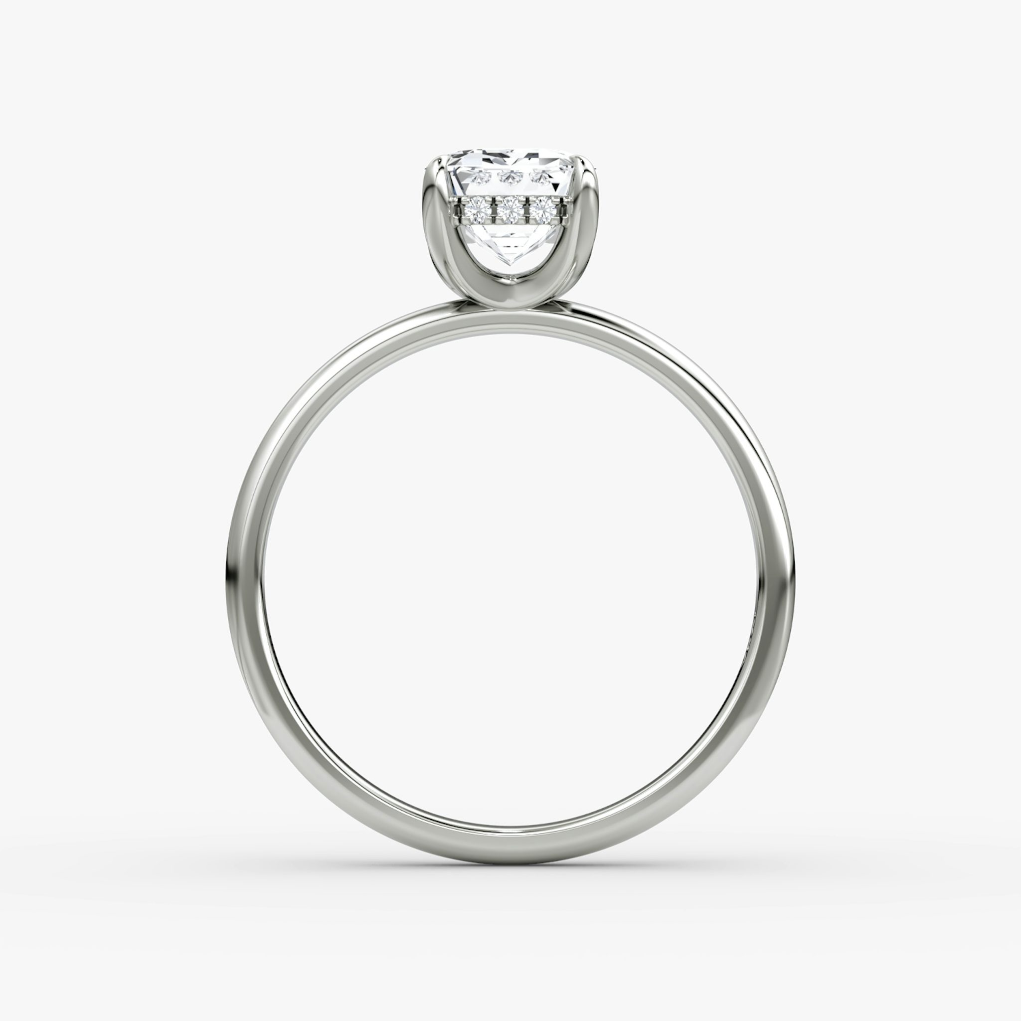 The Classic Hidden Halo | Emerald | Platinum | bandAccent: Plain | bandWidth: large | prongStyle: Plain | diamondOrientation: vertical | caratWeight: other