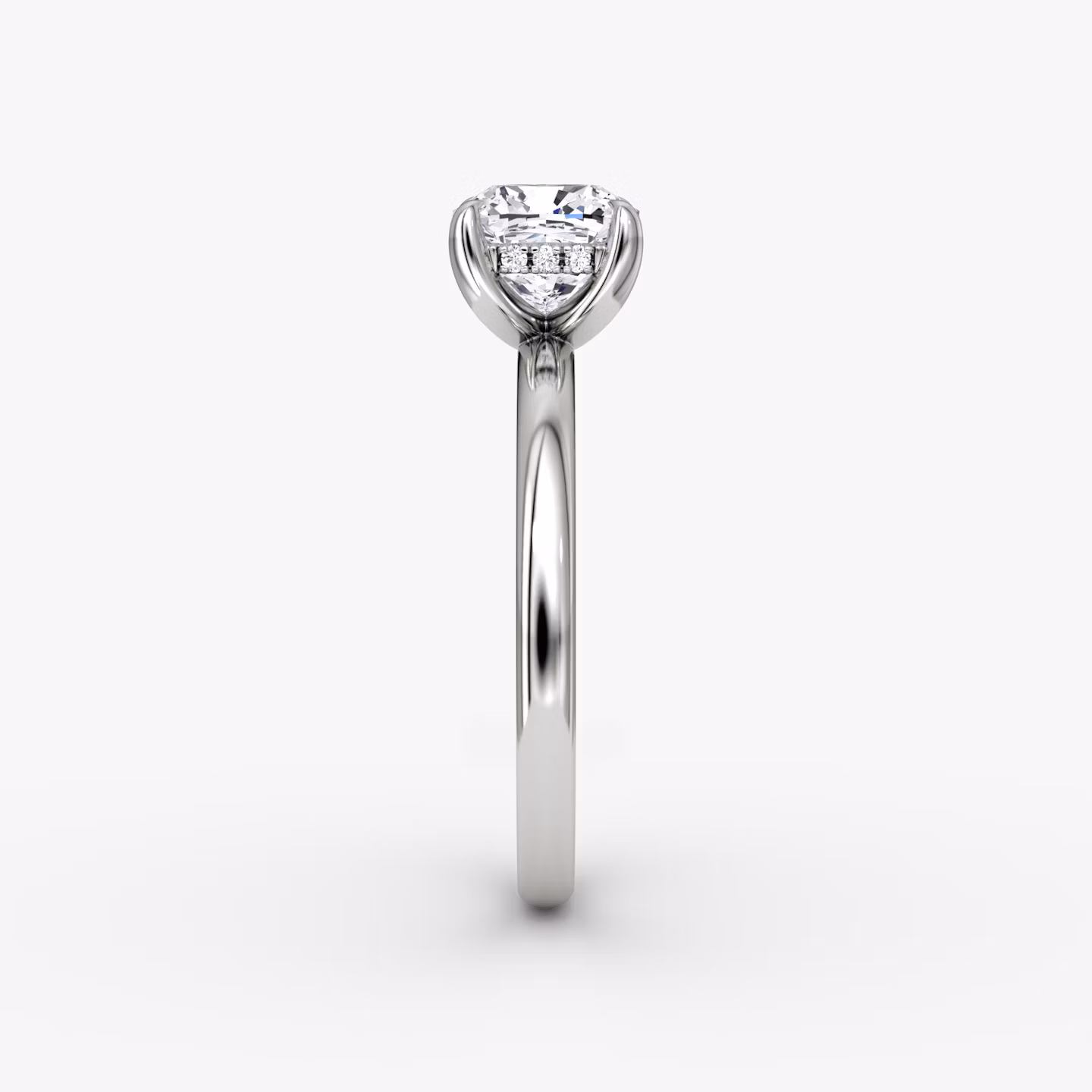 The Classic Hidden Halo | Cushion | Platinum | bandAccent: Plain | bandWidth: large | prongStyle: Plain | diamondOrientation: vertical | caratWeight: other