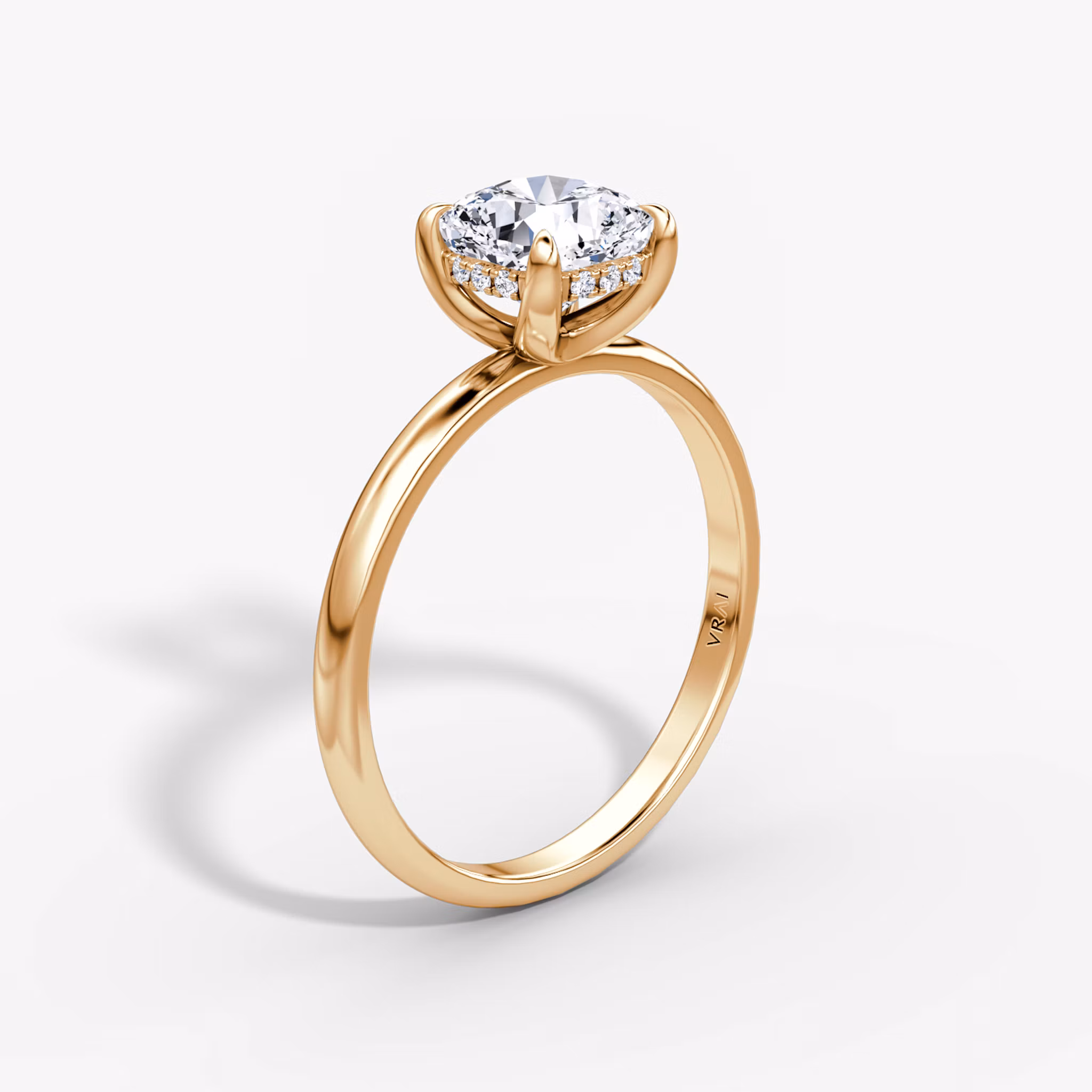 Classic Hidden Halo Cushion | Rose Gold