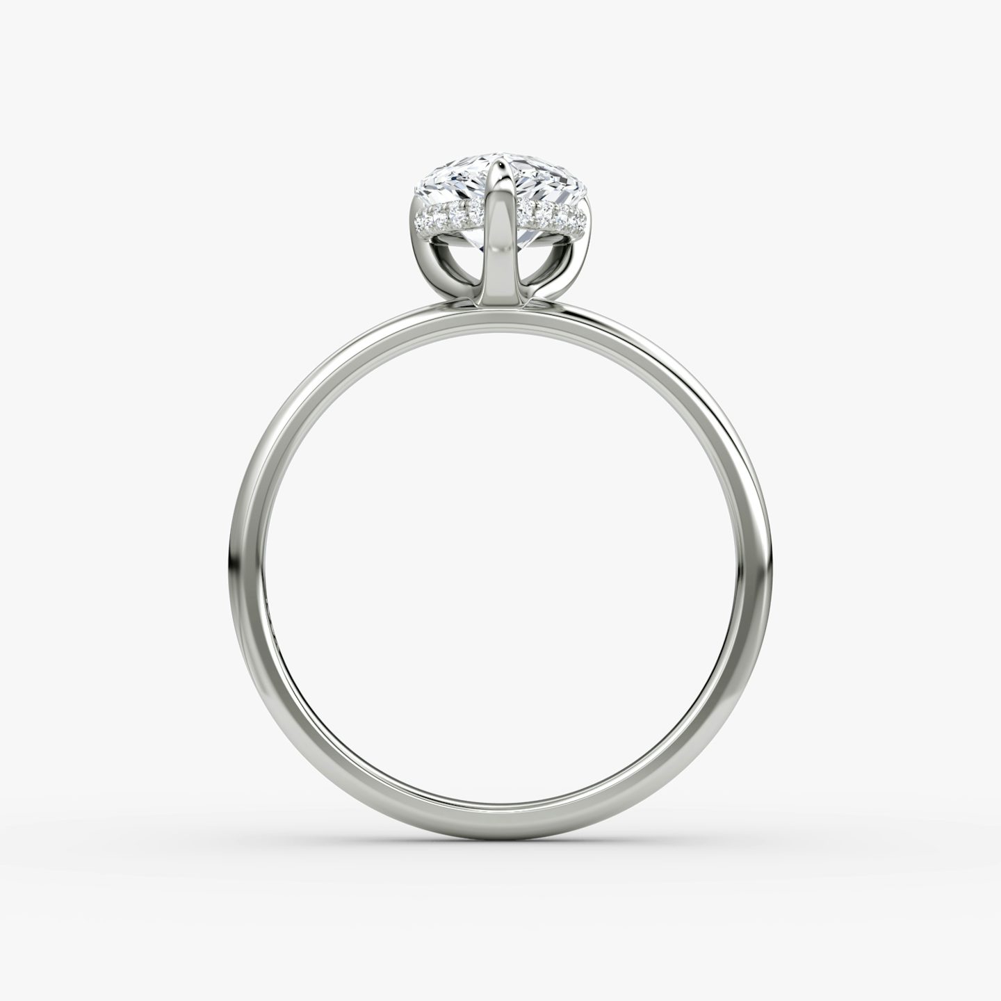 The Classic Hidden Halo | Pear | Platinum | bandAccent: Plain | bandWidth: large | prongStyle: Plain | diamondOrientation: vertical | caratWeight: other