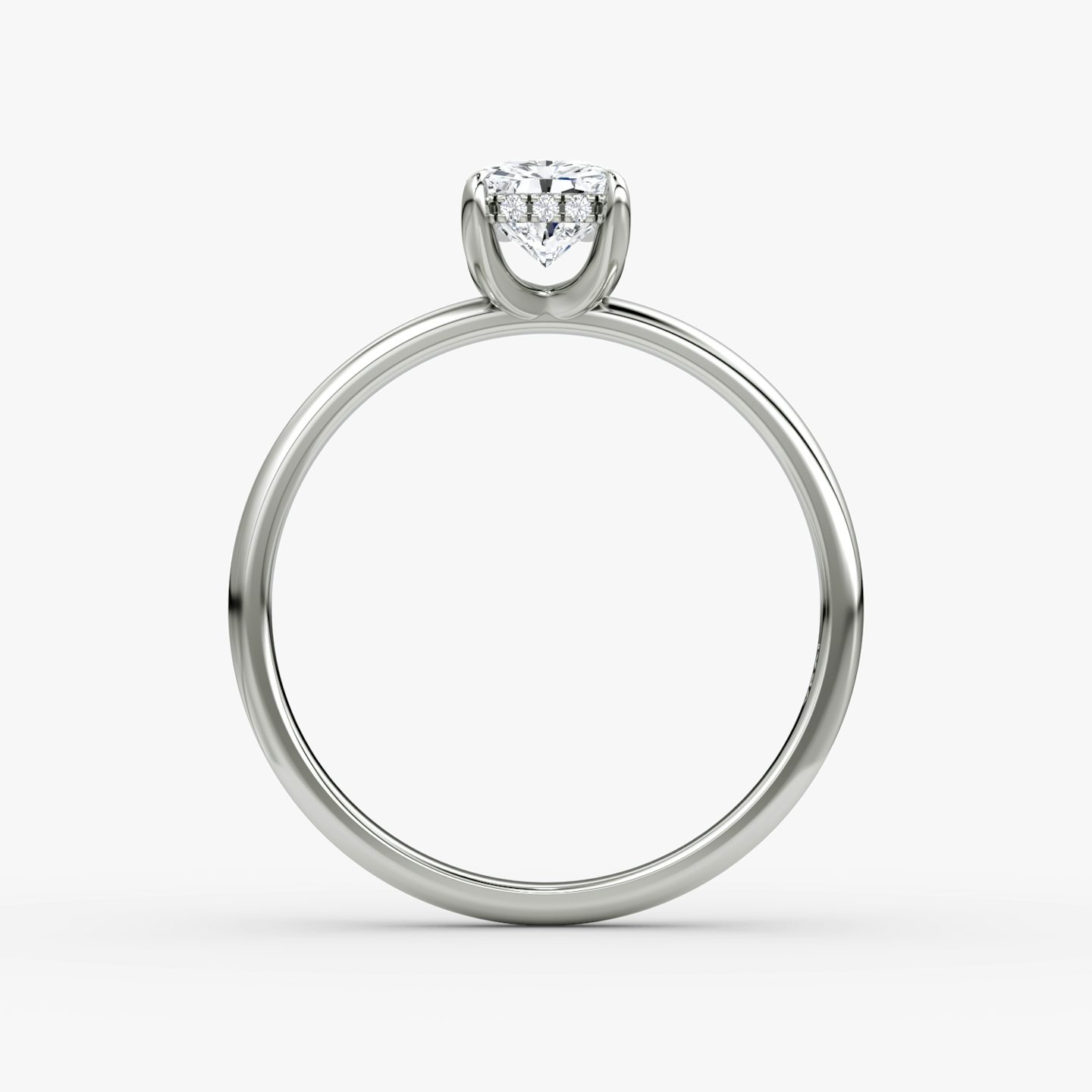 The Classic Hidden Halo | Radiant | Platinum | bandAccent: Plain | bandWidth: large | prongStyle: Plain | diamondOrientation: vertical | caratWeight: other