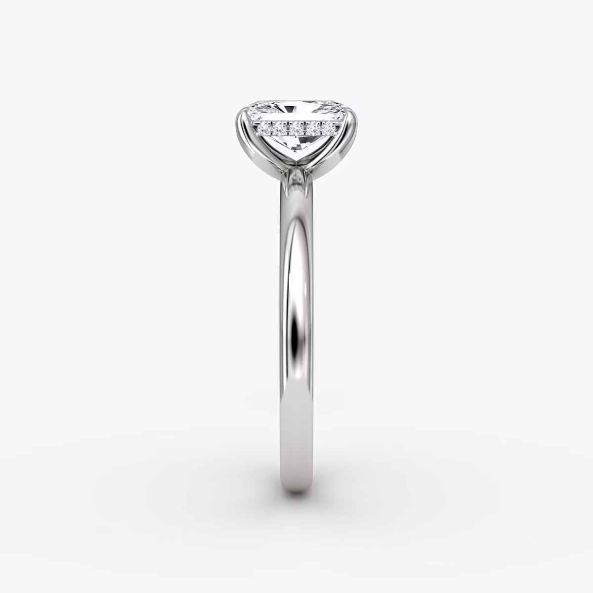 The Classic Hidden Halo | Radiant | Platinum | bandAccent: Plain | bandWidth: large | prongStyle: Plain | diamondOrientation: vertical | caratWeight: other