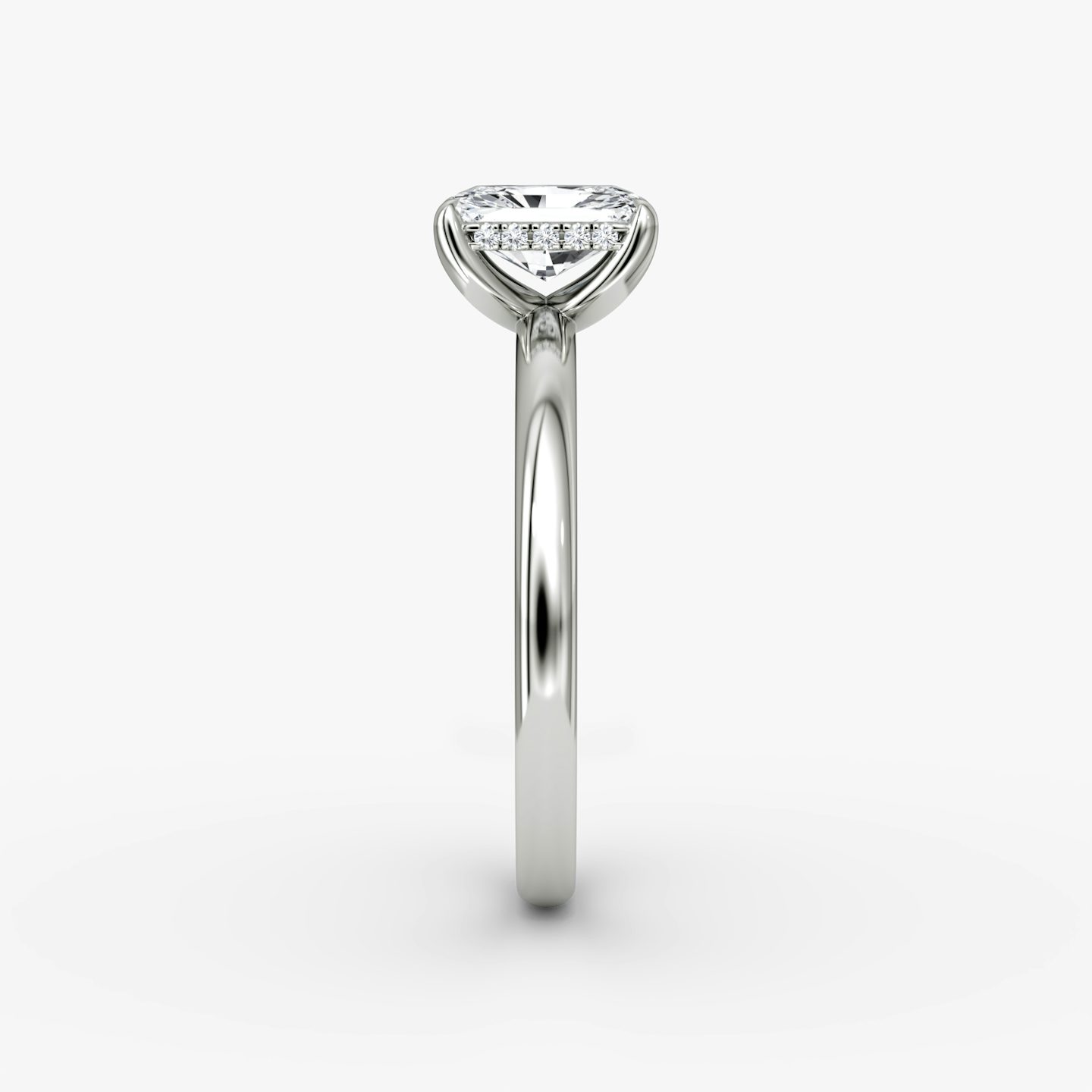 The Classic Hidden Halo | Radiant | Platinum | bandAccent: Plain | bandWidth: large | prongStyle: Plain | diamondOrientation: vertical | caratWeight: other