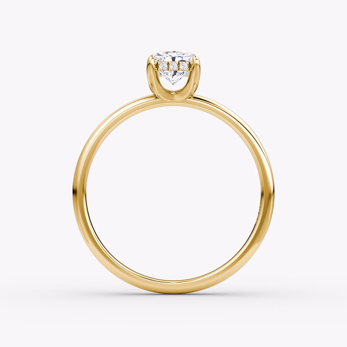 The Classic Hidden Halo | Radiant | 18k | Yellow Gold | bandAccent: Plain | bandWidth: large | prongStyle: Plain | diamondOrientation: vertical | caratWeight: other