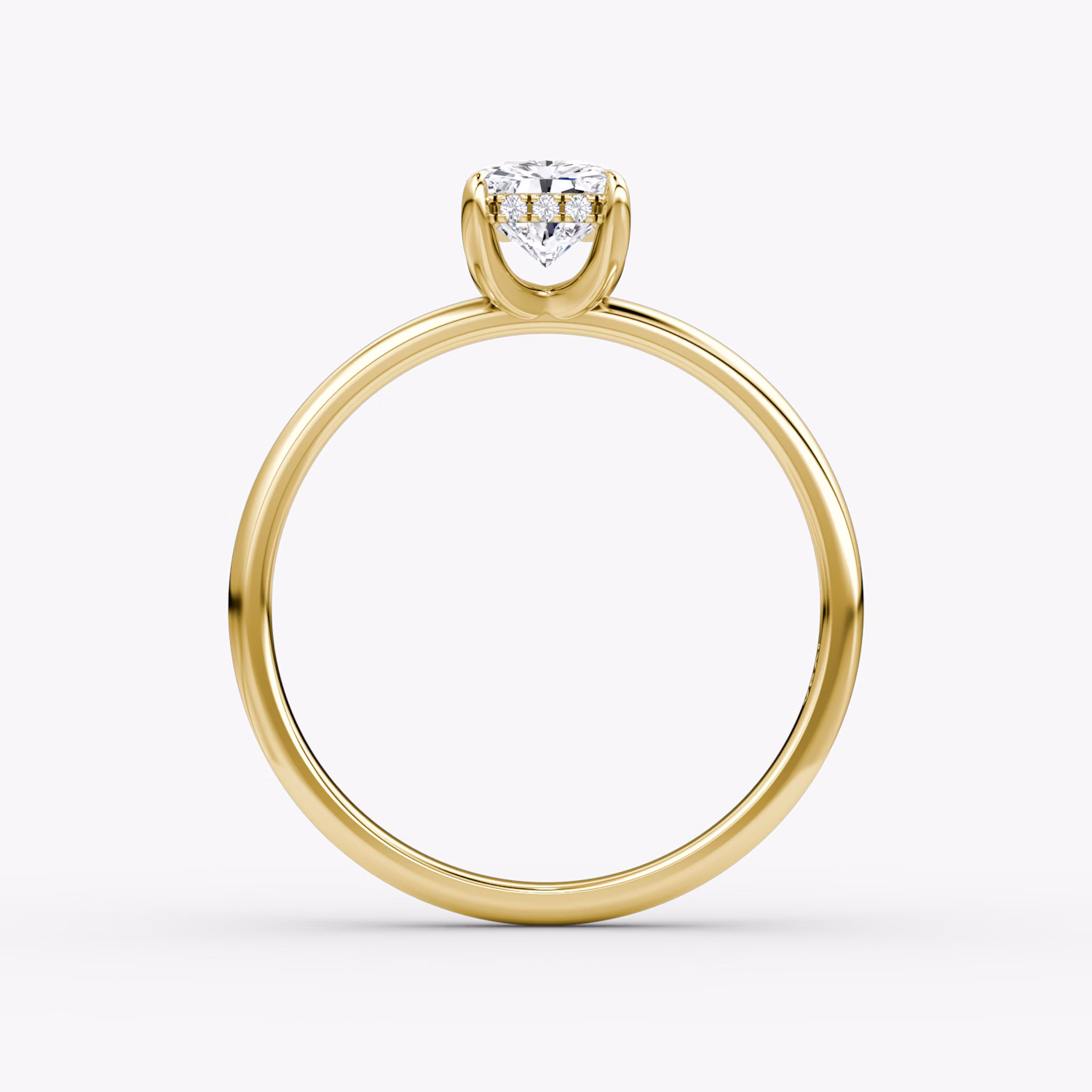 The Classic Hidden Halo | Radiant | 18k | Yellow Gold | bandAccent: Plain | bandWidth: large | prongStyle: Plain | diamondOrientation: vertical | caratWeight: other