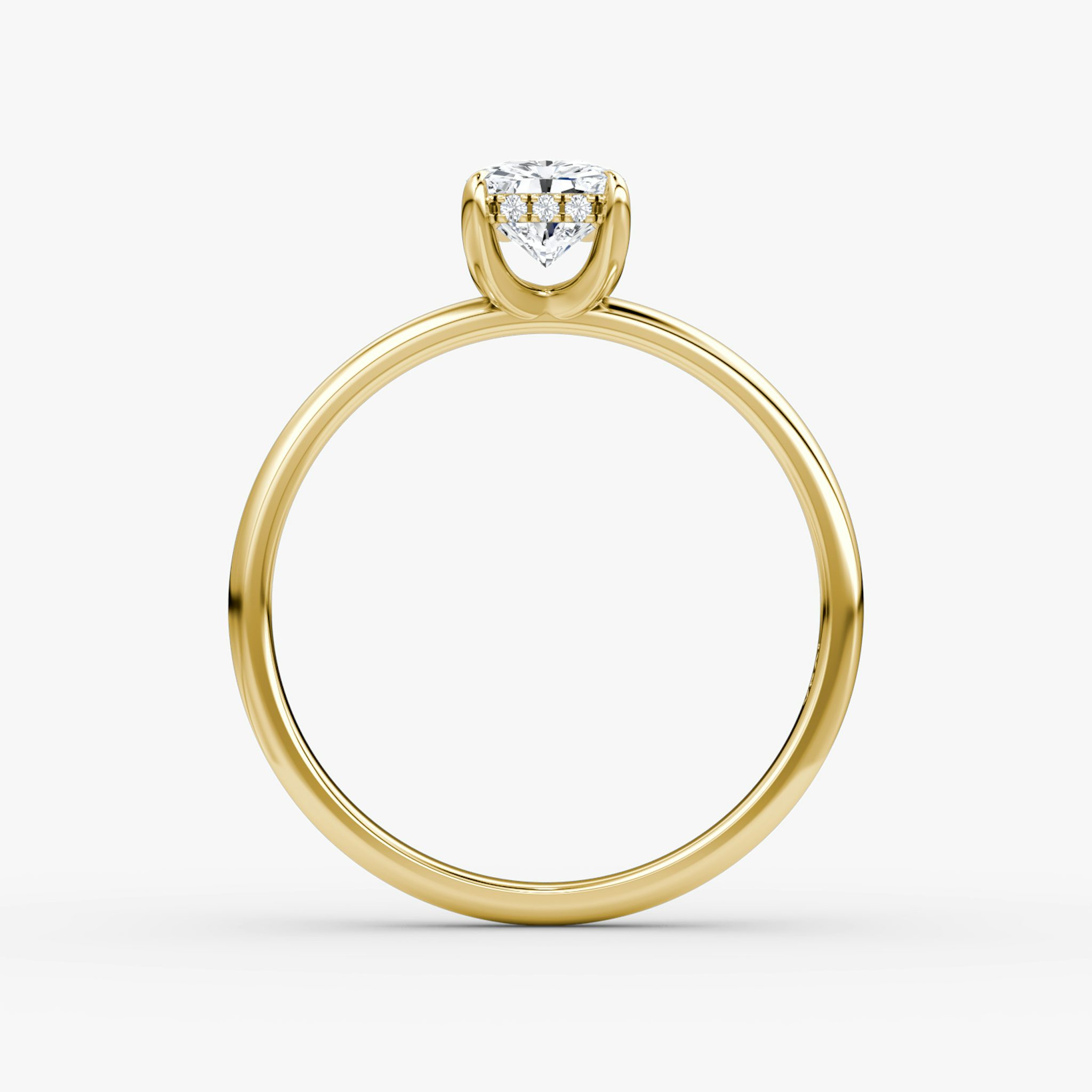 The Classic Hidden Halo | Radiant | 18k | Yellow Gold | bandAccent: Plain | bandWidth: large | prongStyle: Plain | diamondOrientation: vertical | caratWeight: other