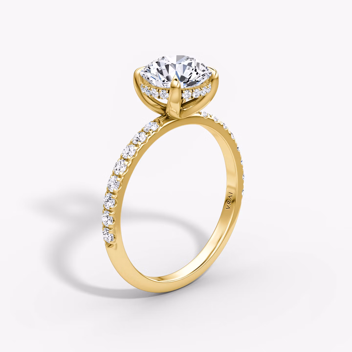 The Classic Hidden Halo Round Brilliant | Yellow Gold