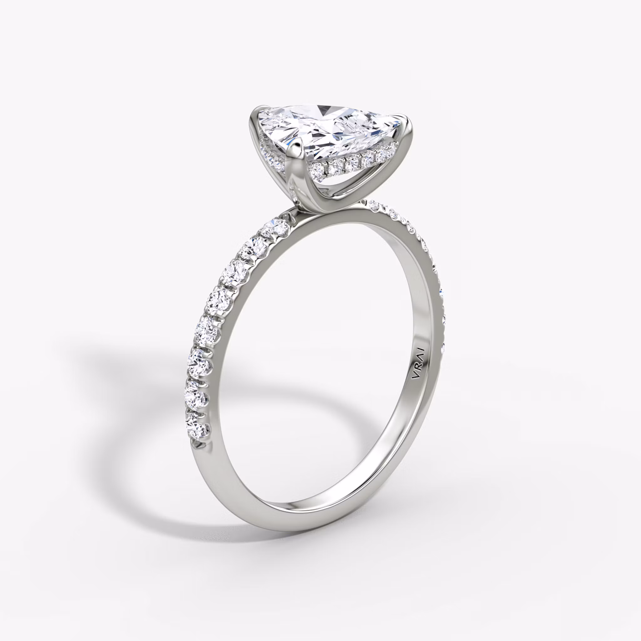 Classic Hidden Halo Trillion | White Gold