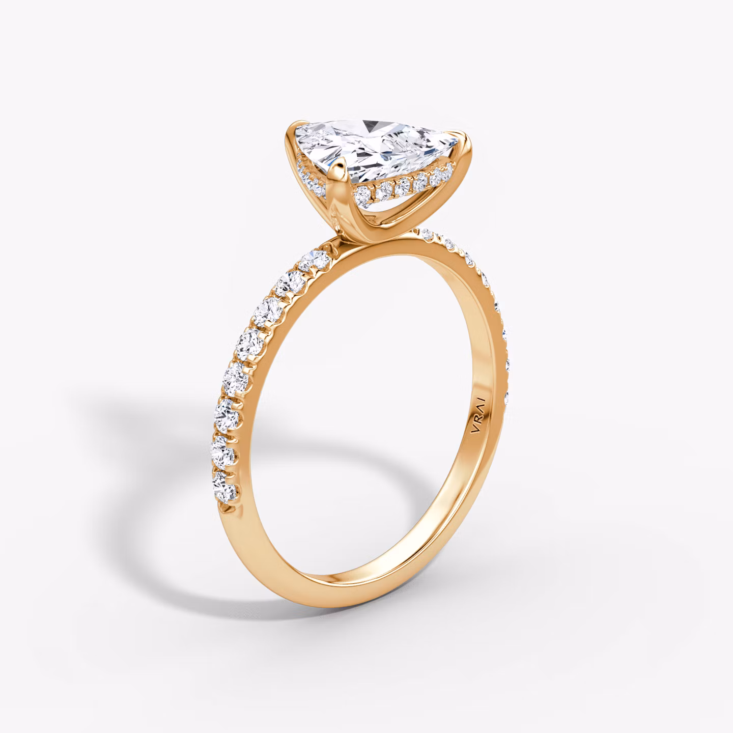 The Classic Hidden Halo Trillion | Rose Gold