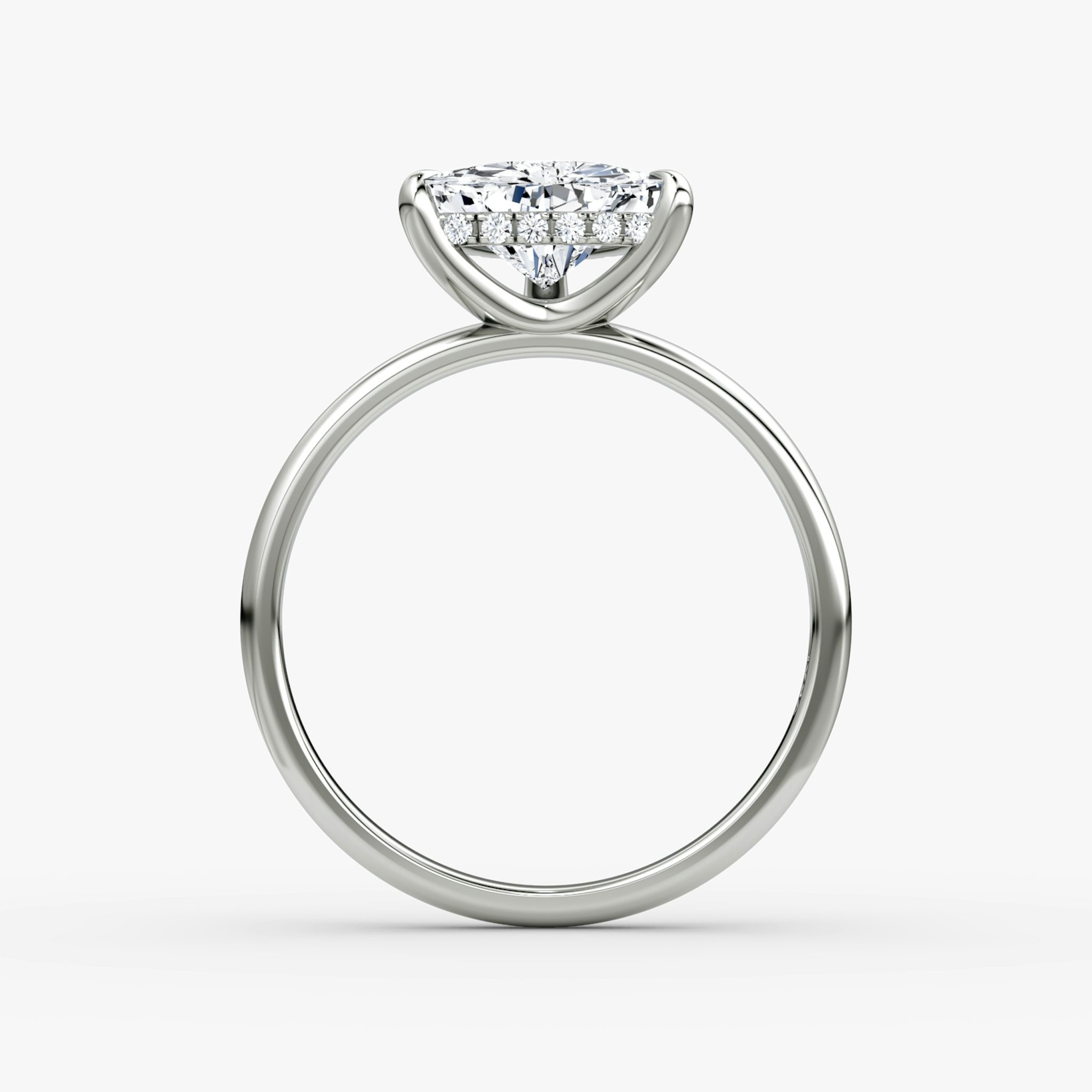 The Classic Hidden Halo | Trillion | 18k | White Gold | bandAccent: Plain | bandWidth: large | prongStyle: Plain | diamondOrientation: vertical | caratWeight: other