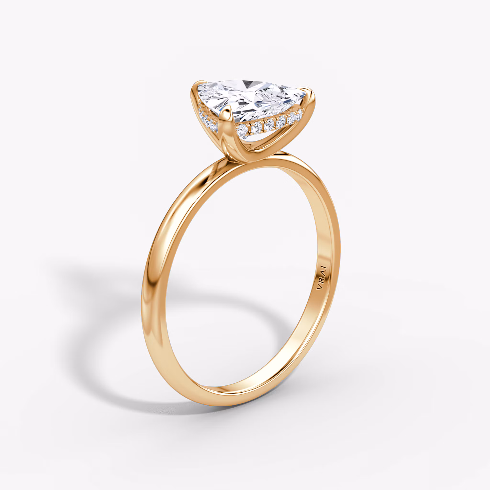 Classic Hidden Halo Trillion | Rose Gold