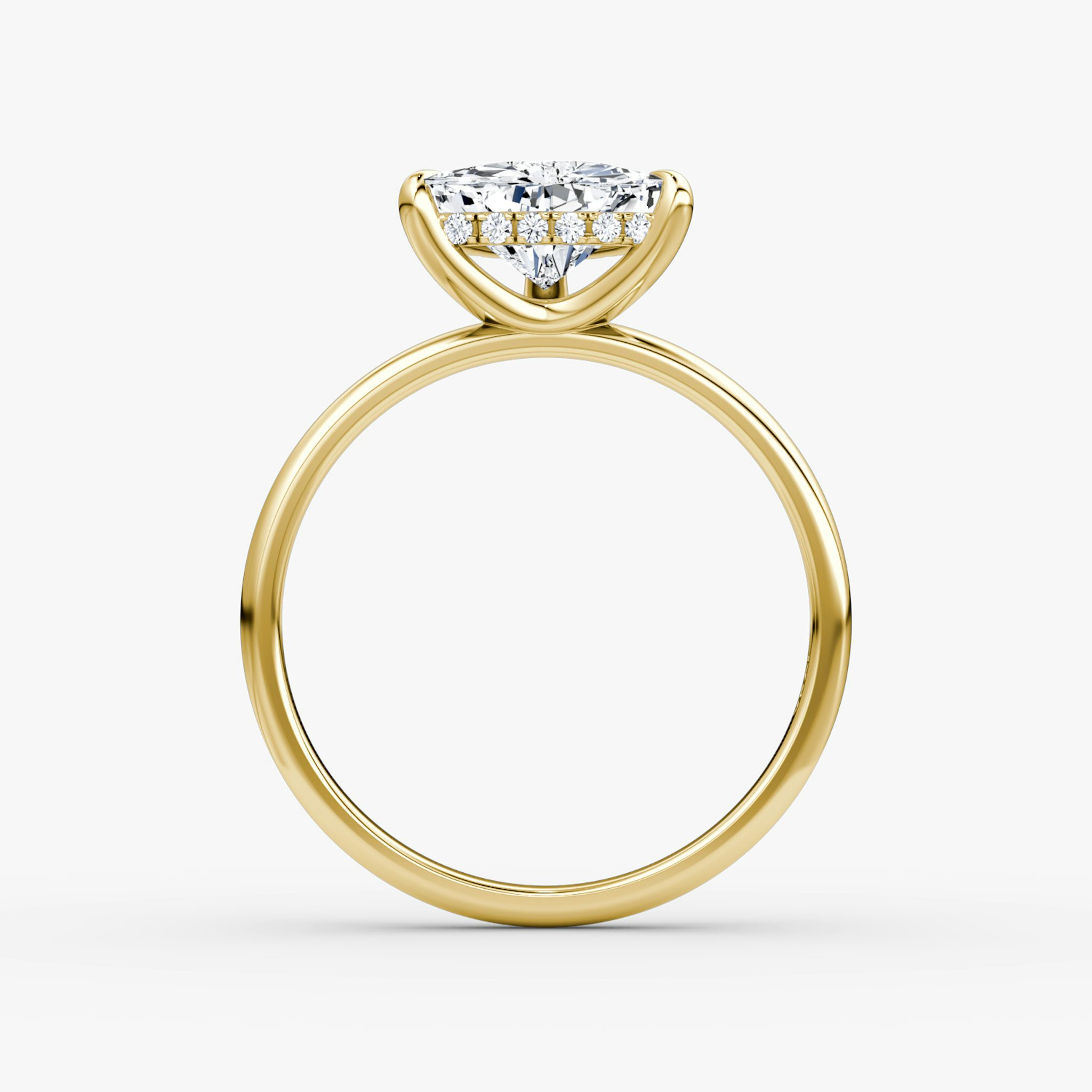 The Classic Hidden Halo | Trillion | 18k | Yellow Gold | bandAccent: Plain | bandWidth: large | prongStyle: Plain | diamondOrientation: vertical | caratWeight: other