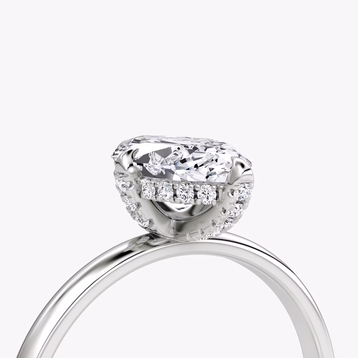 The Classic Hidden Halo | Marquise | Platinum | bandAccent: Plain | bandWidth: large | prongStyle: Pavé | diamondOrientation: vertical | caratWeight: other