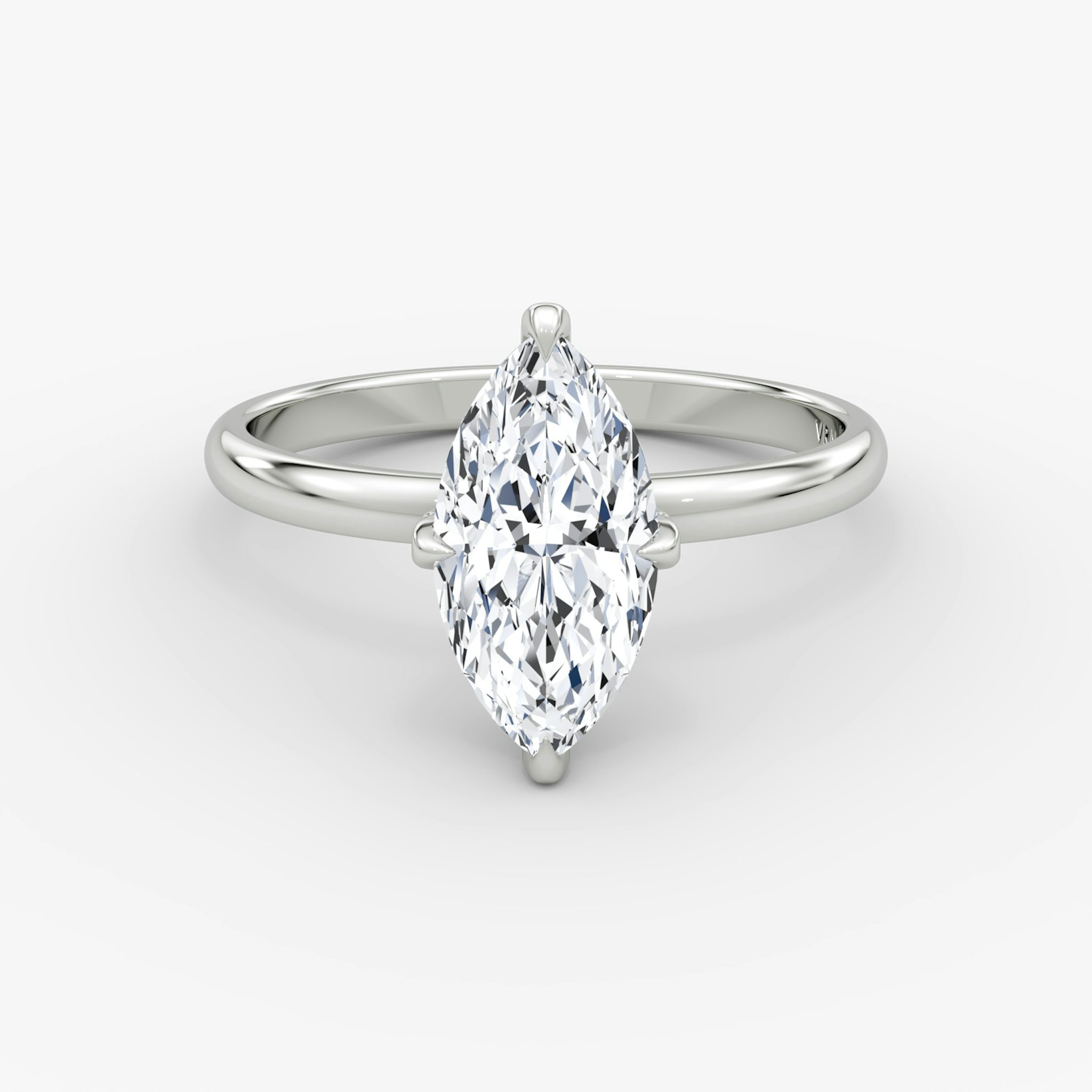 The Classic Hidden Halo | Marquise | 18k | White Gold | bandAccent: Plain | bandWidth: large | prongStyle: Pavé | diamondOrientation: vertical | caratWeight: other