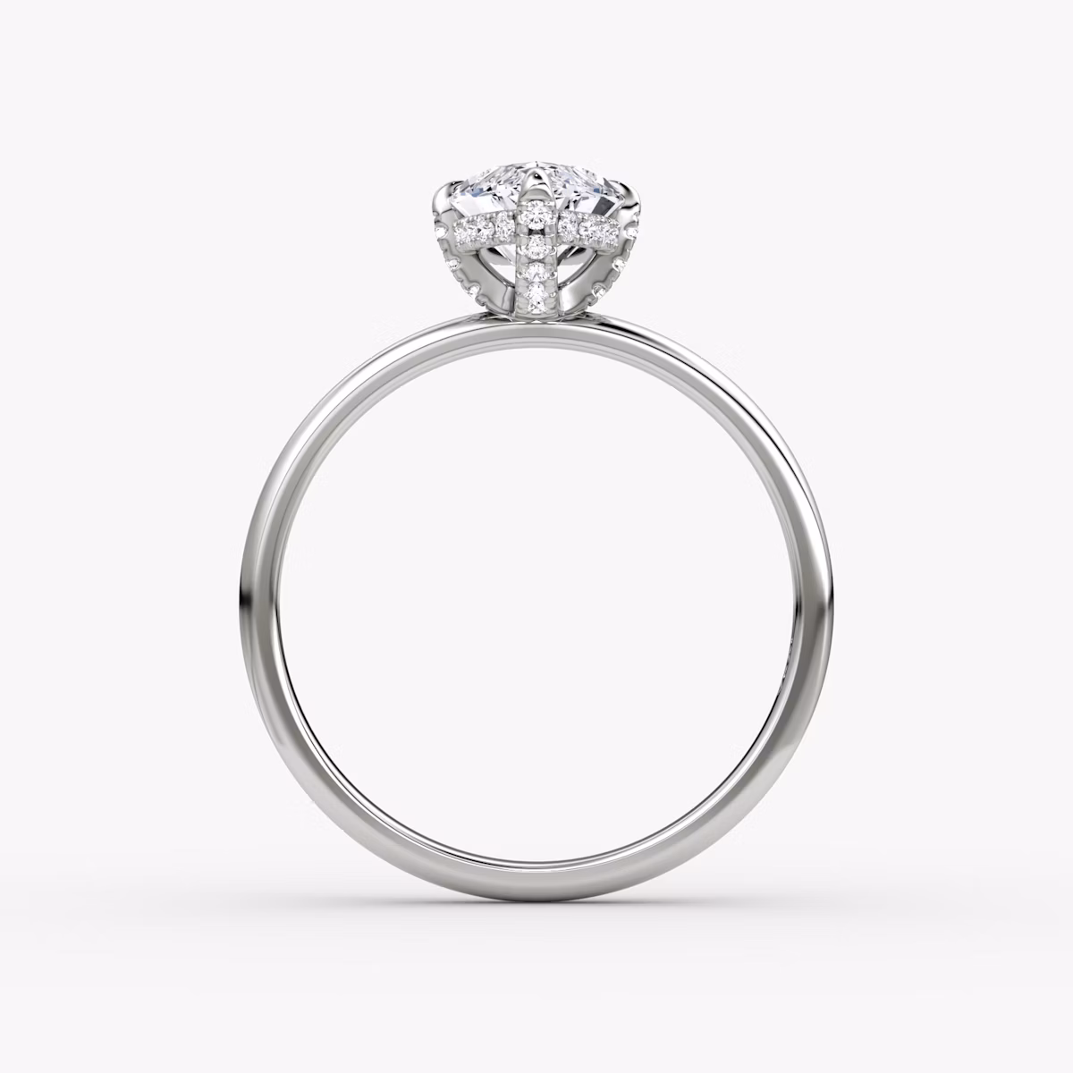 The Classic Hidden Halo | Marquise | Platinum | bandAccent: Plain | bandWidth: large | prongStyle: Pavé | diamondOrientation: vertical | caratWeight: other