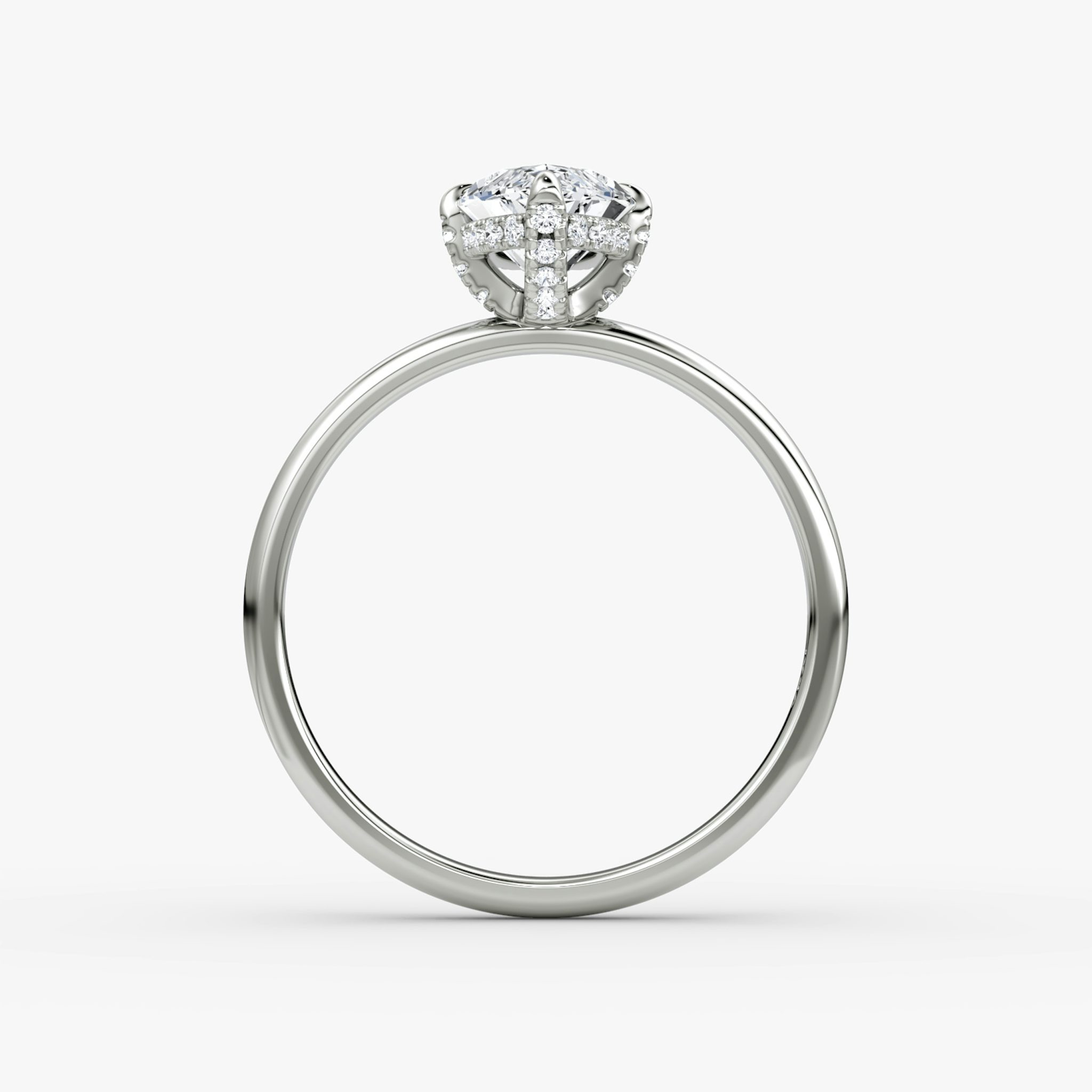 The Classic Hidden Halo | Marquise | 18k | White Gold | bandAccent: Plain | bandWidth: large | prongStyle: Pavé | diamondOrientation: vertical | caratWeight: other