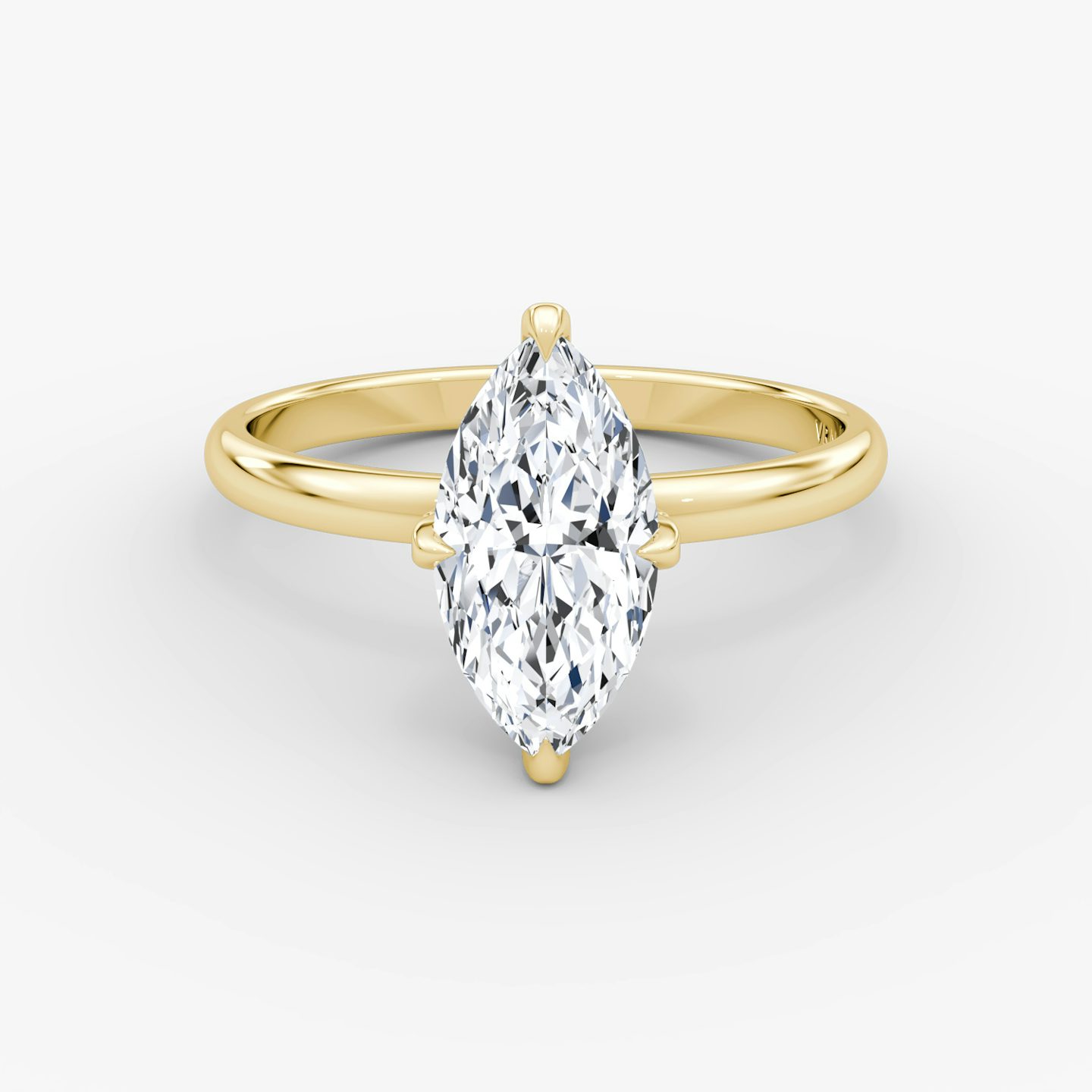 The Classic Hidden Halo | Marquise | 18k | Yellow Gold | bandAccent: Plain | bandWidth: large | prongStyle: Pavé | diamondOrientation: vertical | caratWeight: other