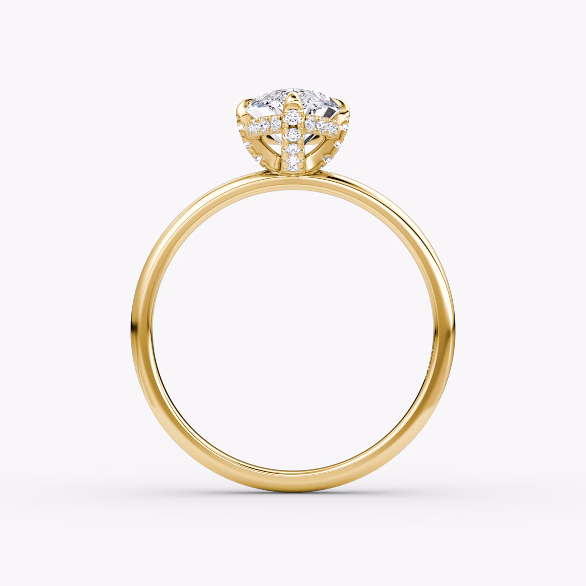 The Classic Hidden Halo | Marquise | 18k | Yellow Gold | bandAccent: Plain | bandWidth: large | prongStyle: Pavé | diamondOrientation: vertical | caratWeight: other