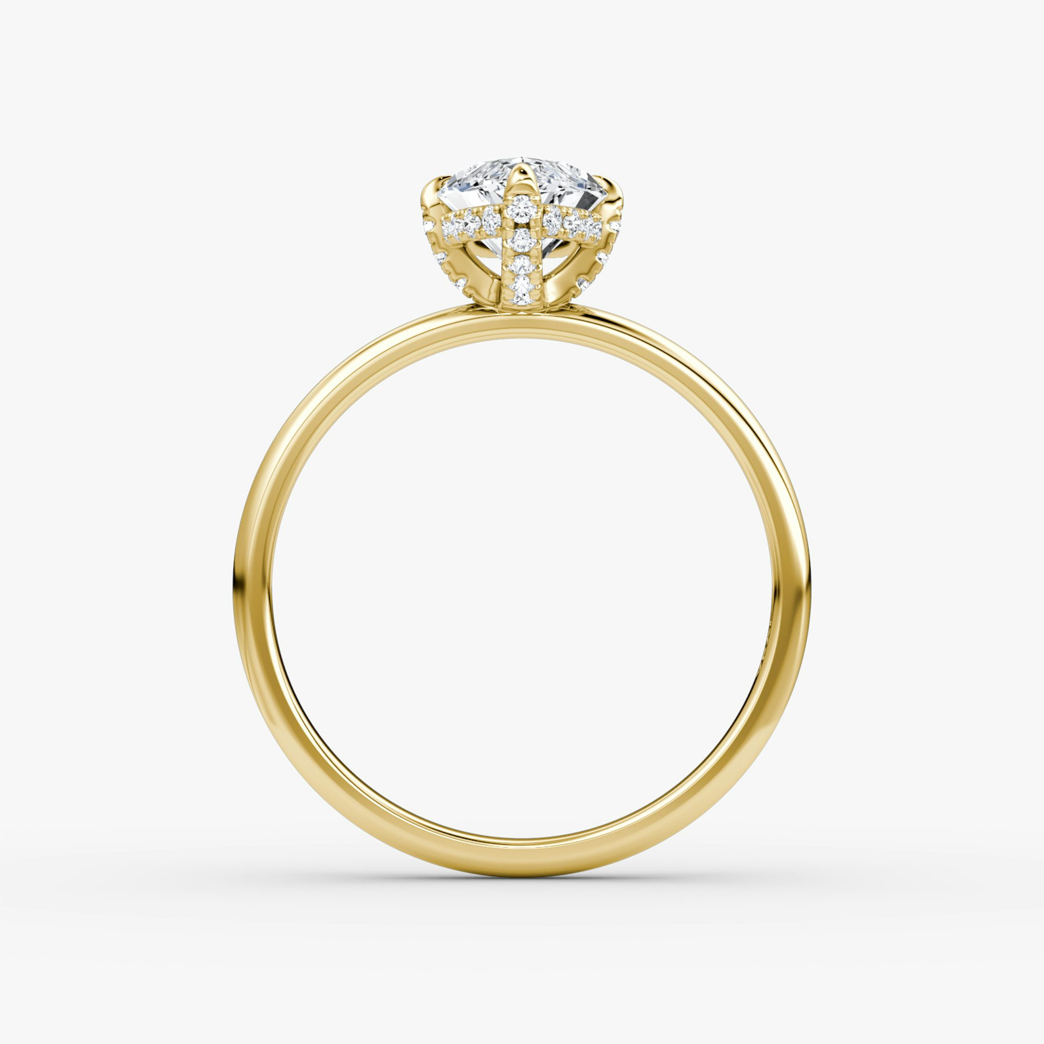 The Classic Hidden Halo | Marquise | 18k | Yellow Gold | bandAccent: Plain | bandWidth: large | prongStyle: Pavé | diamondOrientation: vertical | caratWeight: other