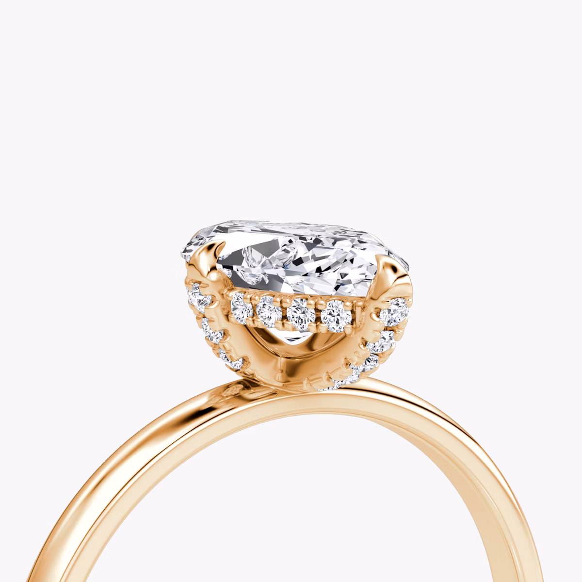 The Classic Hidden Halo | Marquise | 14k | Rose Gold | bandAccent: Plain | bandWidth: large | prongStyle: Pavé | diamondOrientation: vertical | caratWeight: other