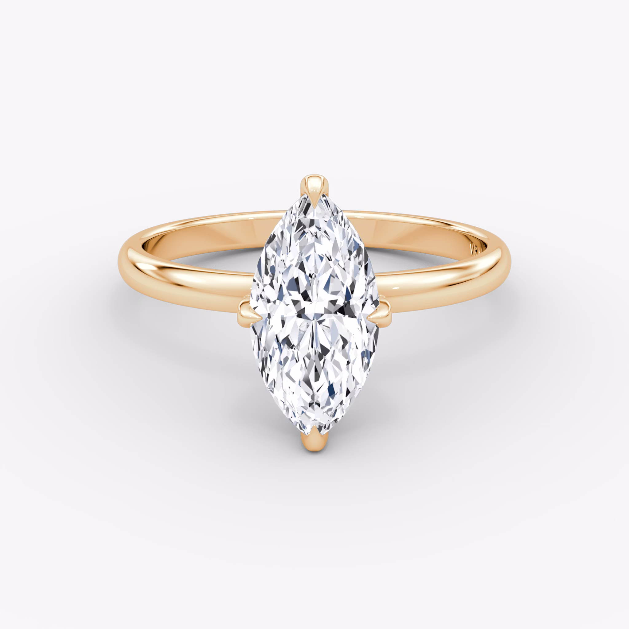 The Classic Hidden Halo | Marquise | 14k | Rose Gold | bandAccent: Plain | bandWidth: large | prongStyle: Pavé | diamondOrientation: vertical | caratWeight: other
