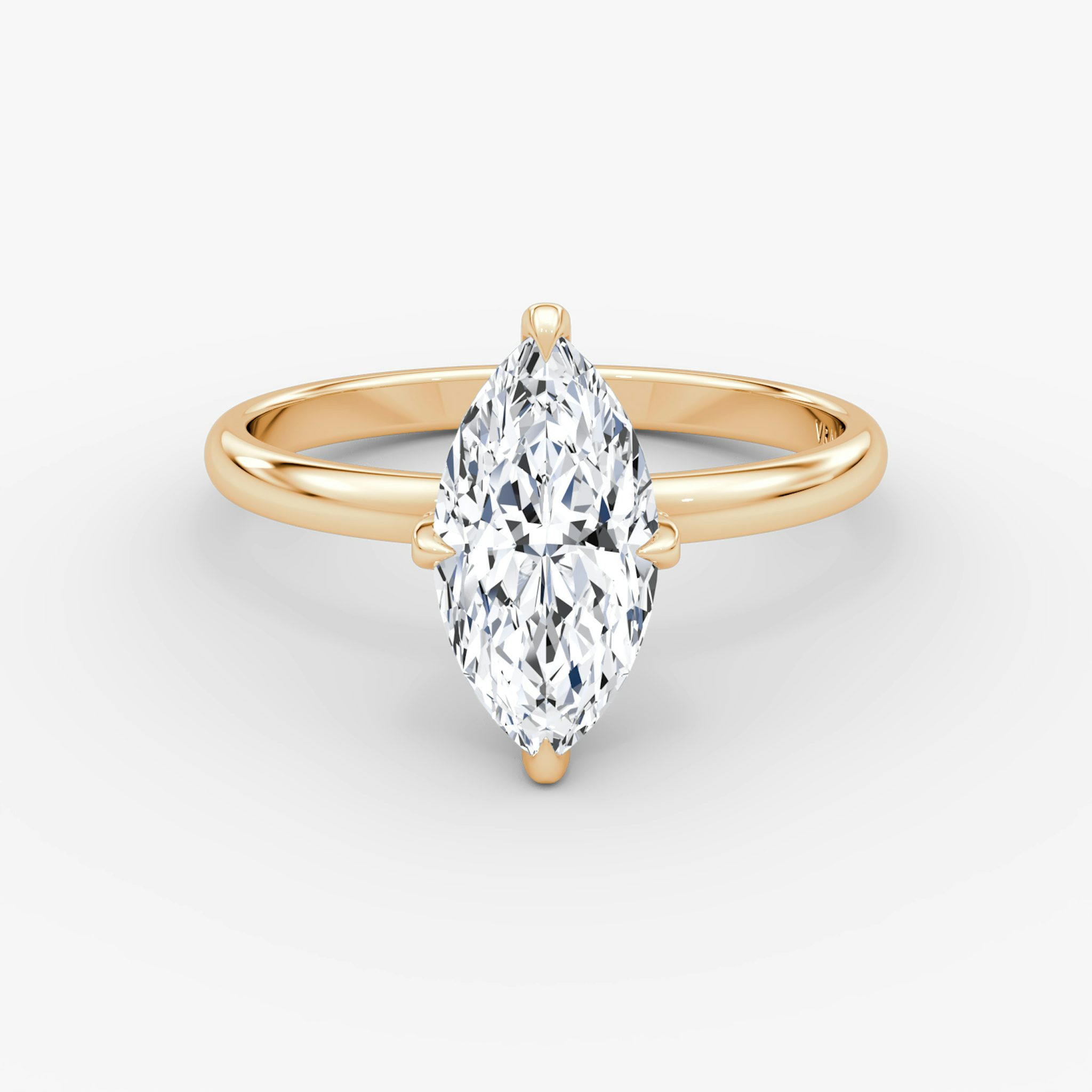 The Classic Hidden Halo | Marquise | 14k | Rose Gold | bandAccent: Plain | bandWidth: large | prongStyle: Pavé | diamondOrientation: vertical | caratWeight: other