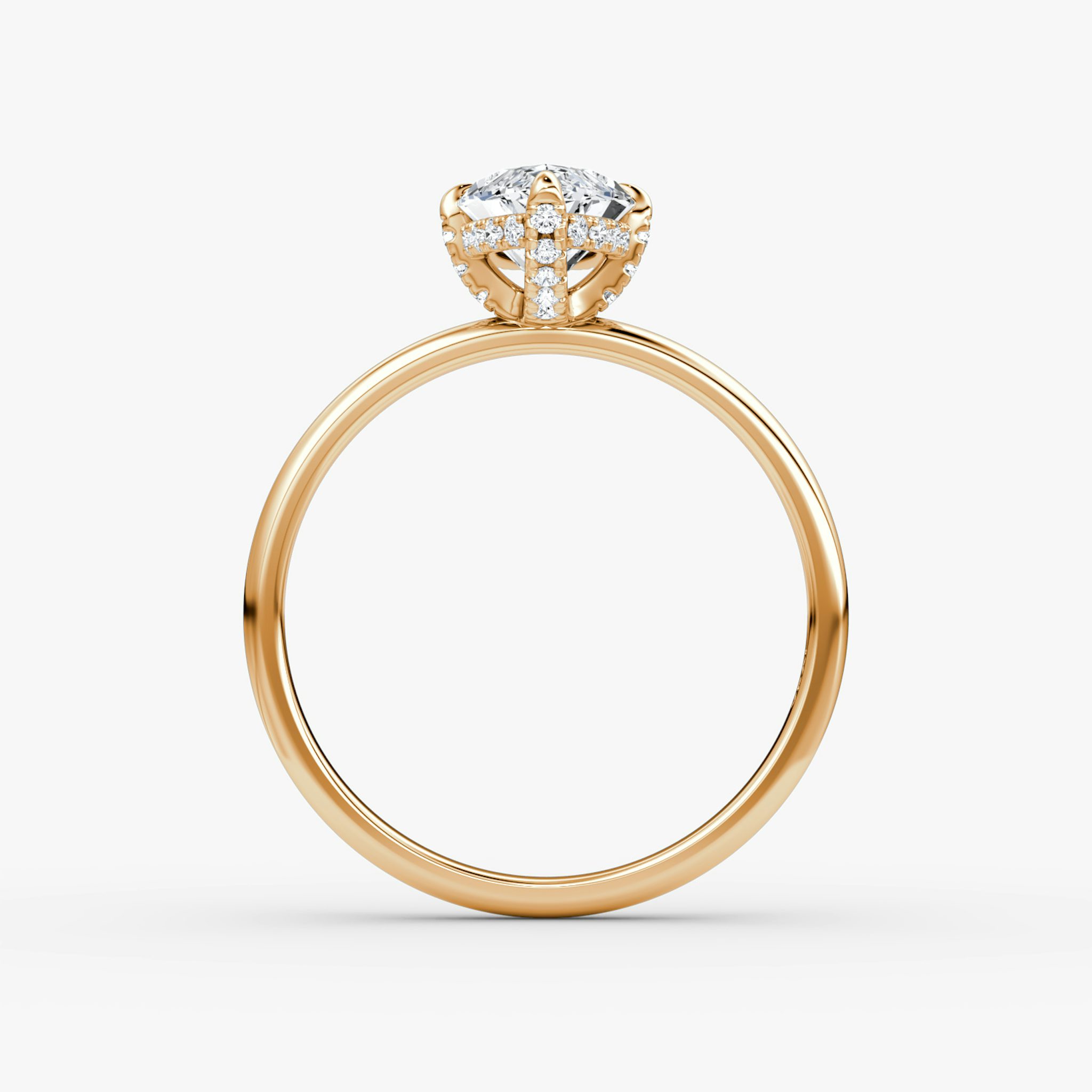 The Classic Hidden Halo | Marquise | 14k | Rose Gold | bandAccent: Plain | bandWidth: large | prongStyle: Pavé | diamondOrientation: vertical | caratWeight: other