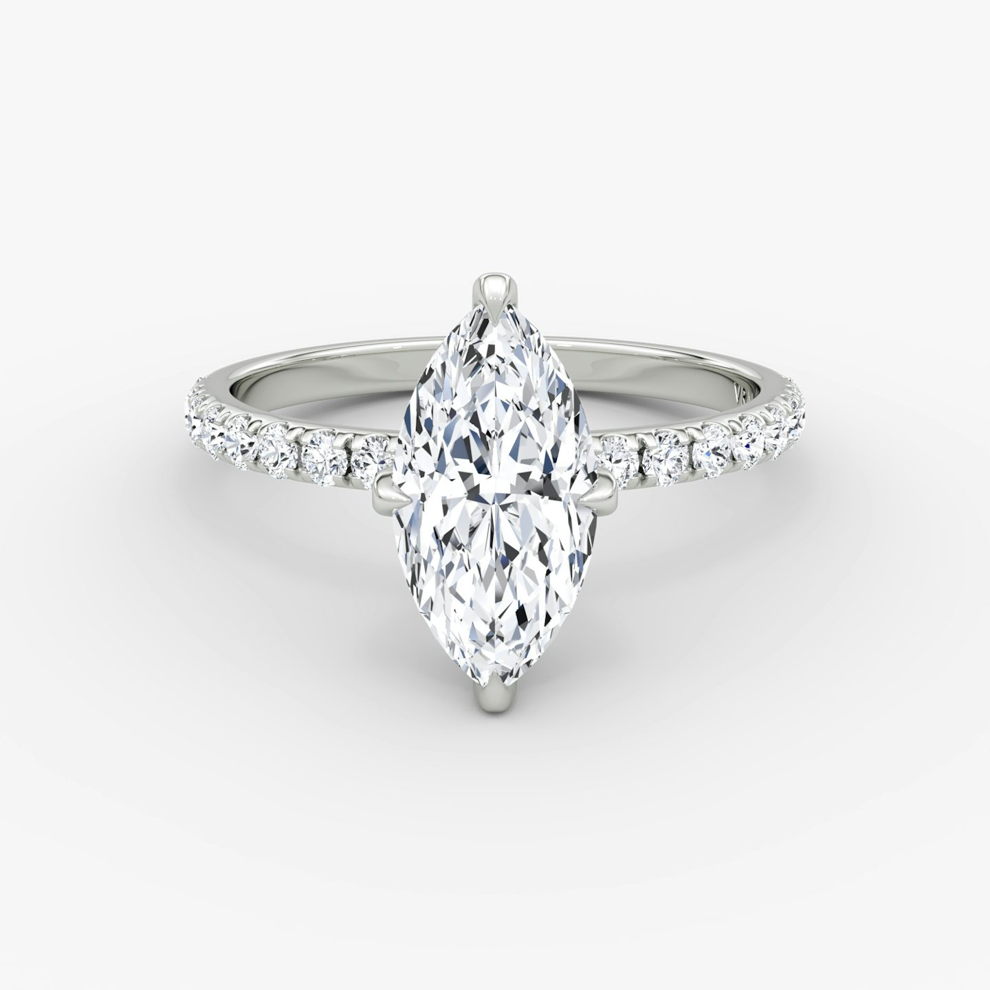 Classic Hidden Halo | Marquise | Platin | bandAccent: Mit Pavé-Besatz | bandWidth: large | prongStyle: Mit Pavé-Besatz | diamondOrientation: vertical | caratWeight: other