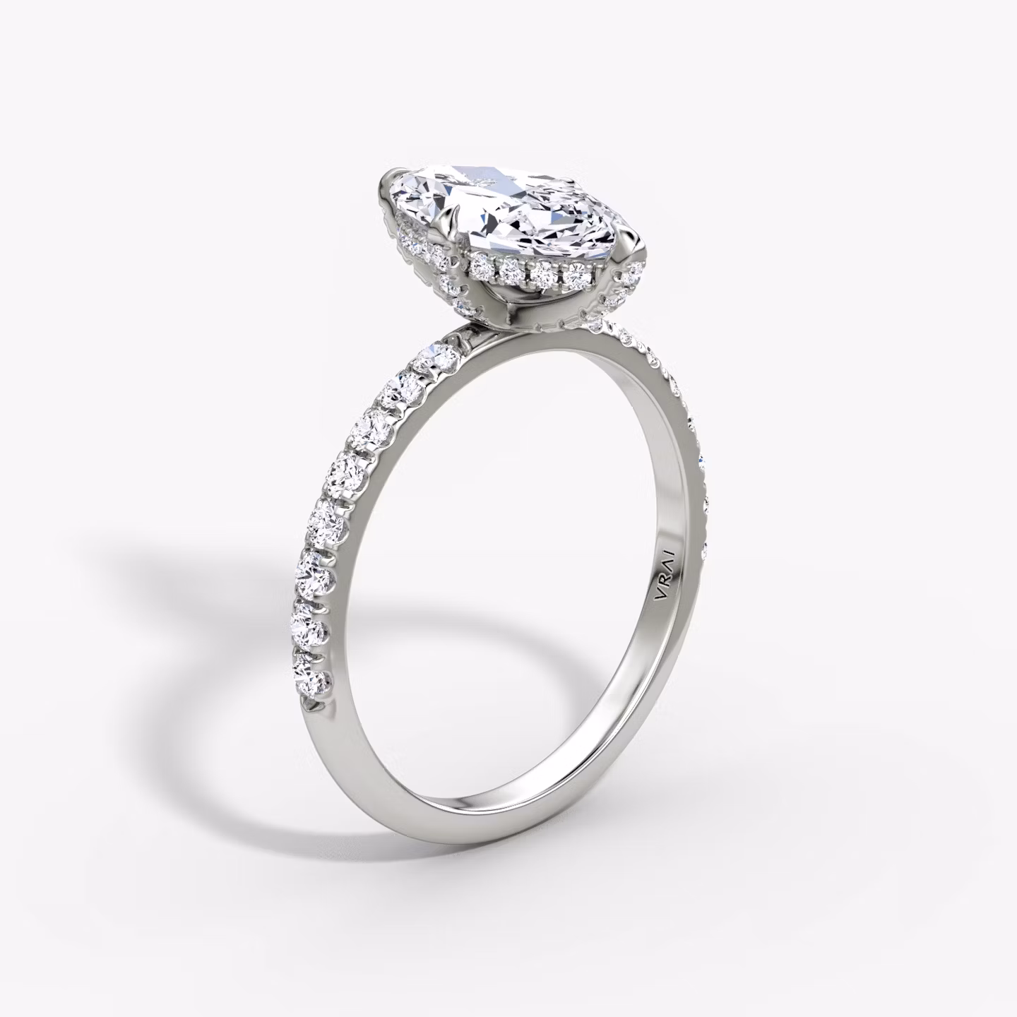 The Classic Hidden Halo Marquise | White Gold