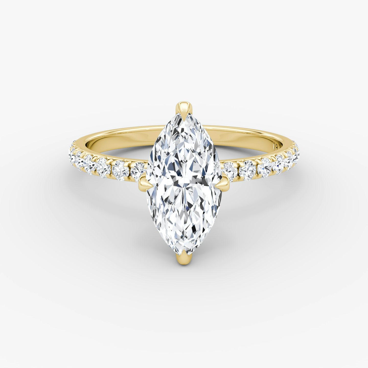 The Classic Hidden Halo | Marquise | 18k | Yellow Gold | bandAccent: Pavé | bandWidth: large | prongStyle: Pavé | diamondOrientation: vertical | caratWeight: other