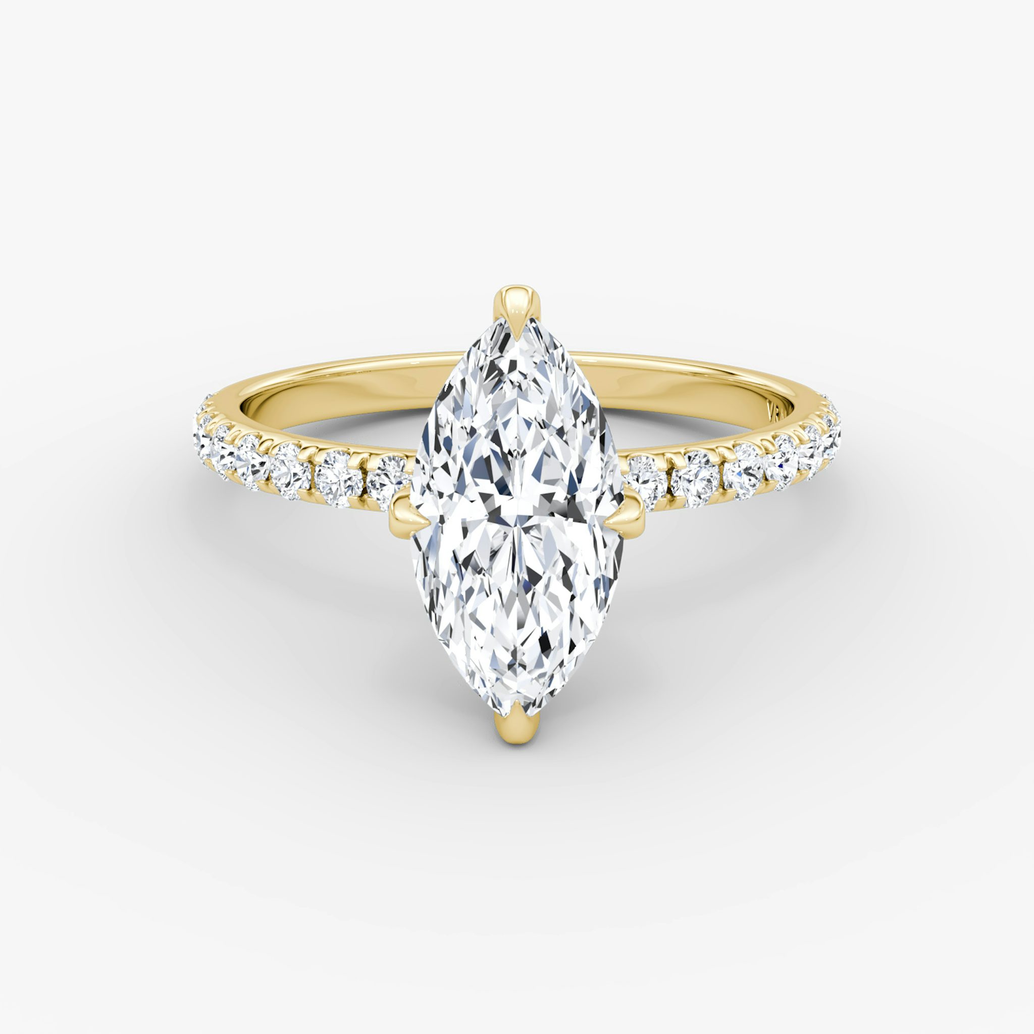 The Classic Hidden Halo | Marquise | 18k | Yellow Gold | bandAccent: Pavé | bandWidth: large | prongStyle: Pavé | diamondOrientation: vertical | caratWeight: other