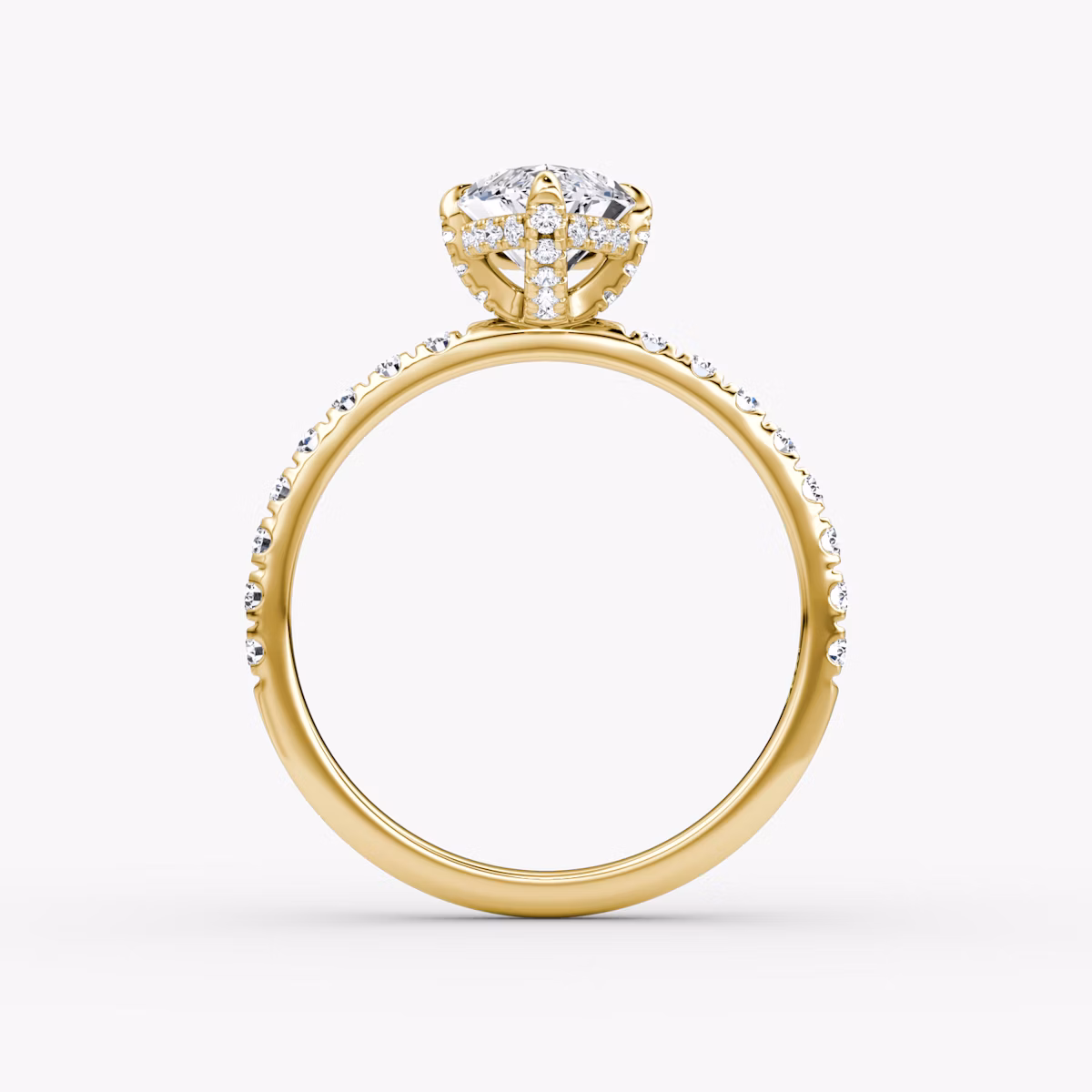The Classic Hidden Halo | Marquise | 18k | Yellow Gold | bandAccent: Pavé | bandWidth: large | prongStyle: Pavé | diamondOrientation: vertical | caratWeight: other