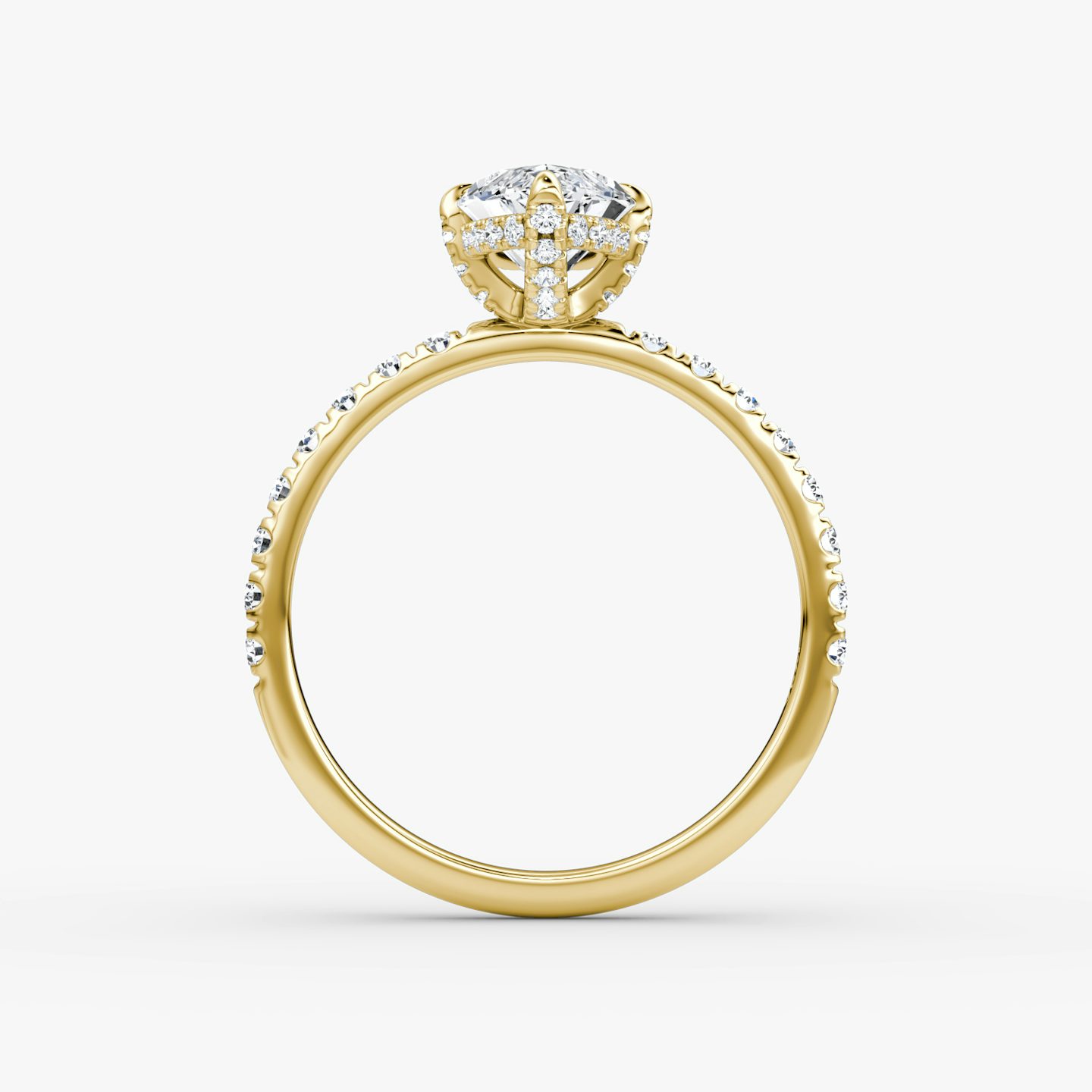 The Classic Hidden Halo | Marquise | 18k | Yellow Gold | bandAccent: Pavé | bandWidth: large | prongStyle: Pavé | diamondOrientation: vertical | caratWeight: other