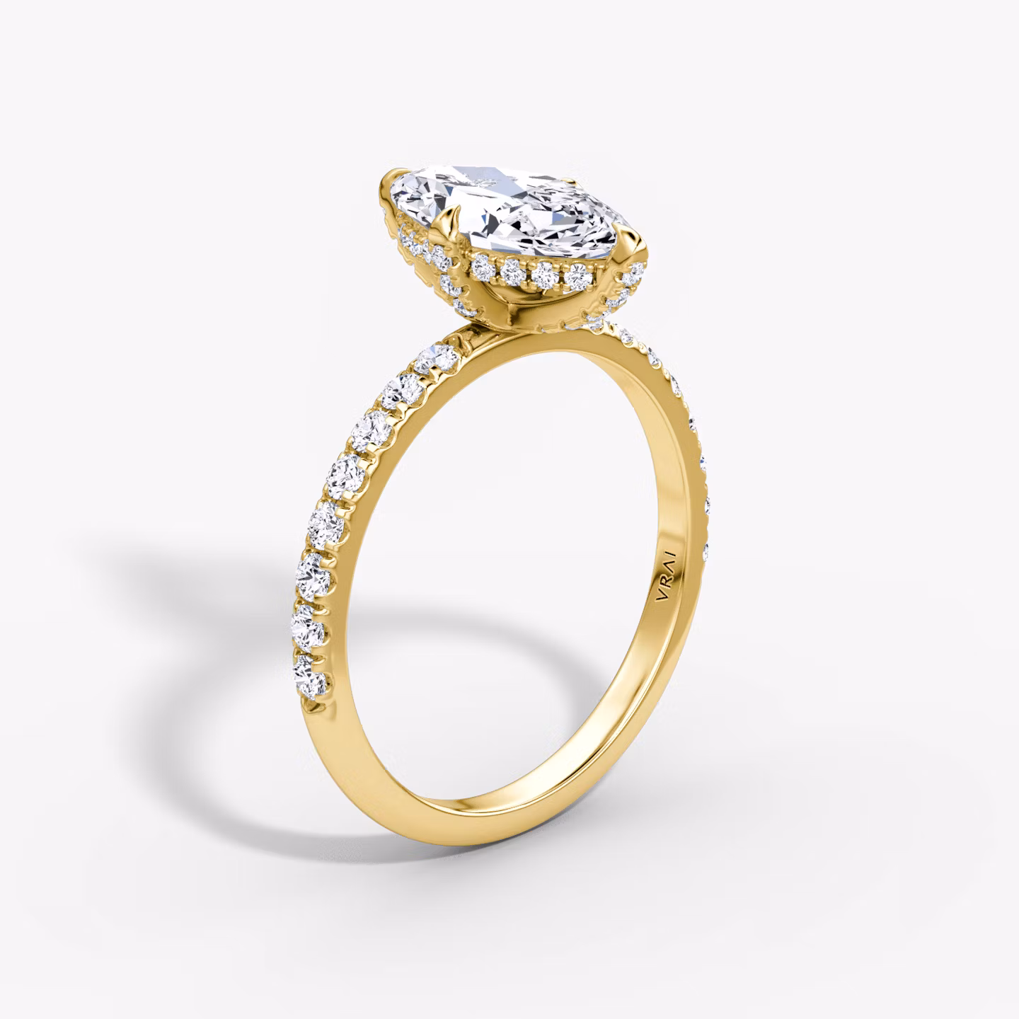The Classic Hidden Halo Marquise | Yellow Gold