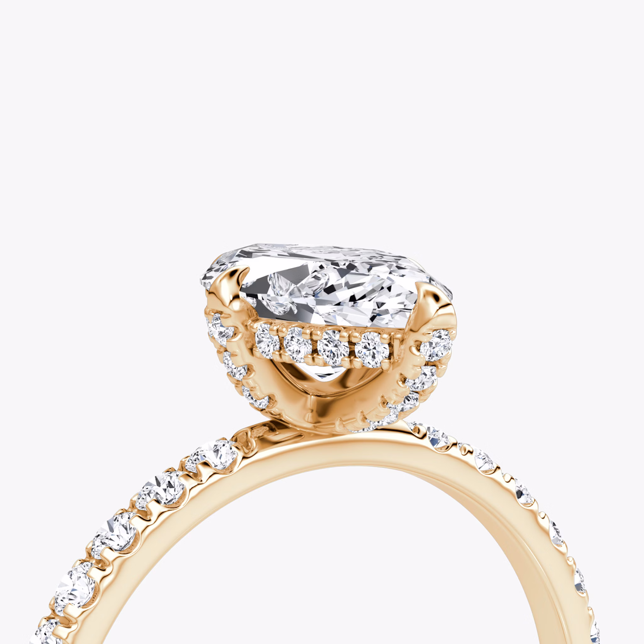 The Classic Hidden Halo | Marquise | 14k | Rose Gold | bandAccent: Pavé | bandWidth: large | prongStyle: Pavé | diamondOrientation: vertical | caratWeight: other