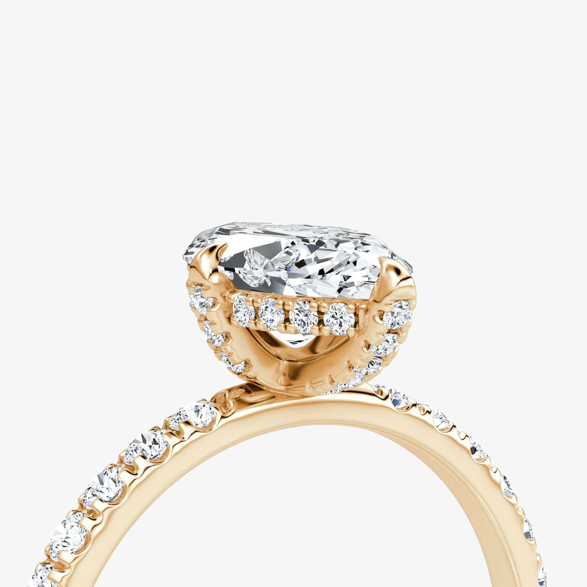 The Classic Hidden Halo | Marquise | 14k | Rose Gold | bandAccent: Pavé | bandWidth: large | prongStyle: Pavé | diamondOrientation: vertical | caratWeight: other