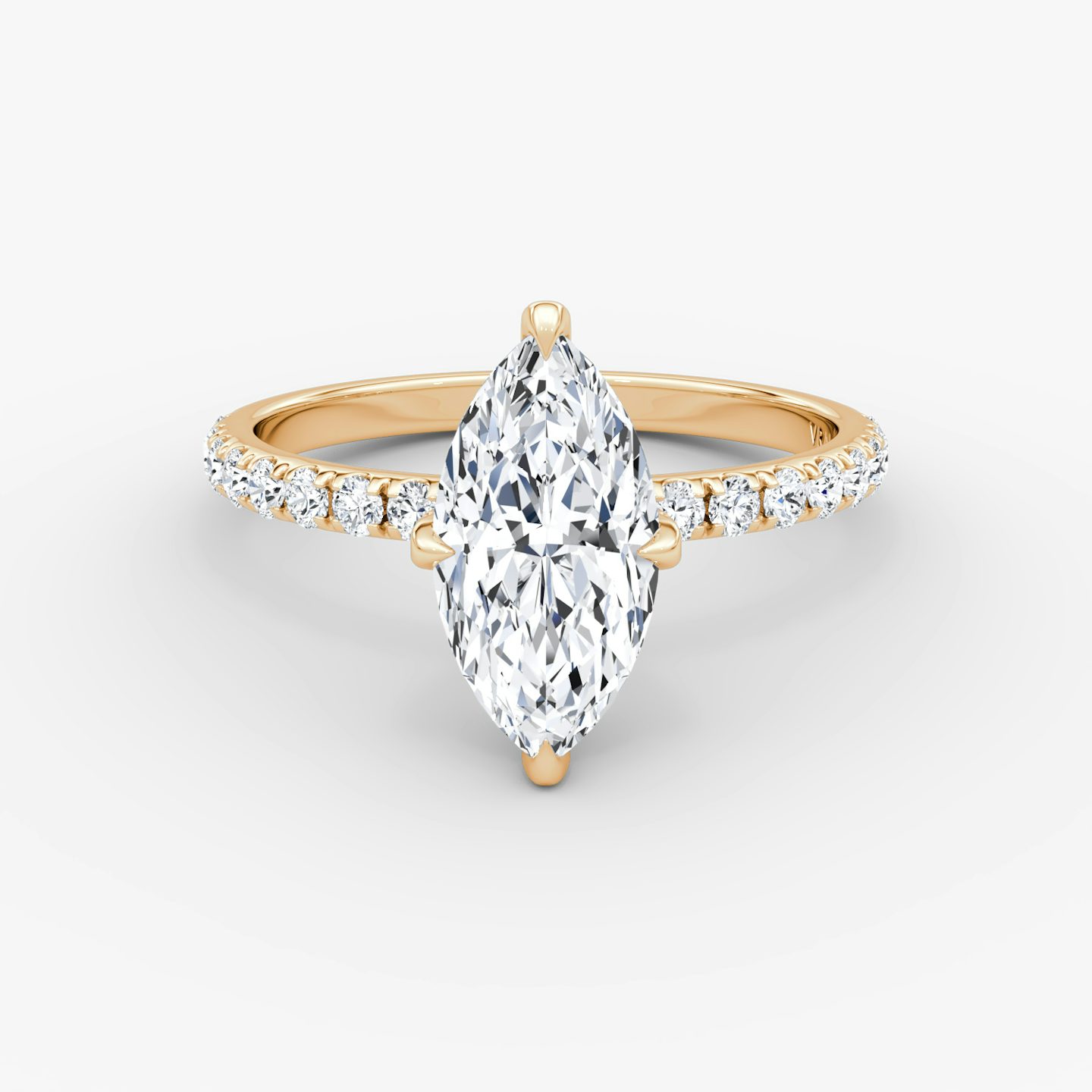 The Classic Hidden Halo | Marquise | 14k | Rose Gold | bandAccent: Pavé | bandWidth: large | prongStyle: Pavé | diamondOrientation: vertical | caratWeight: other