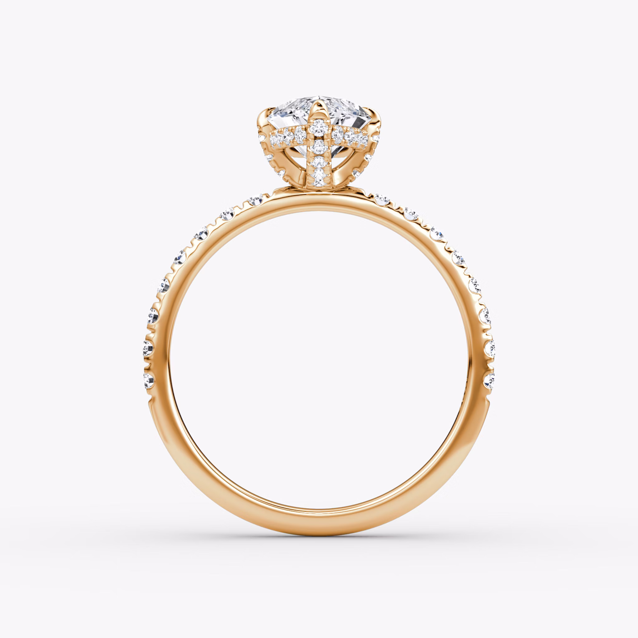 The Classic Hidden Halo | Marquise | 14k | Rose Gold | bandAccent: Pavé | bandWidth: large | prongStyle: Pavé | diamondOrientation: vertical | caratWeight: other