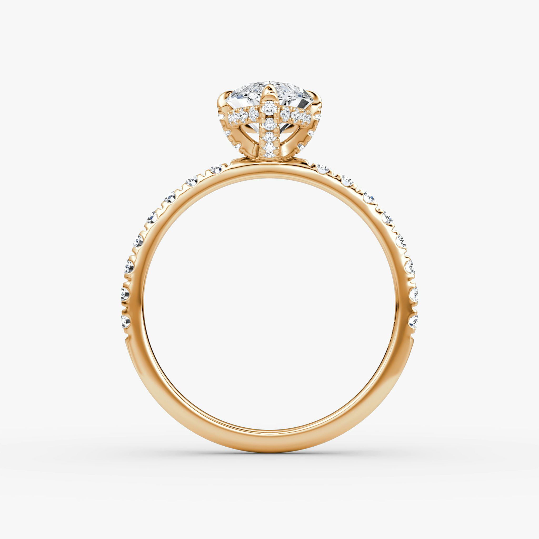 The Classic Hidden Halo | Marquise | 14k | Rose Gold | bandAccent: Pavé | bandWidth: large | prongStyle: Pavé | diamondOrientation: vertical | caratWeight: other