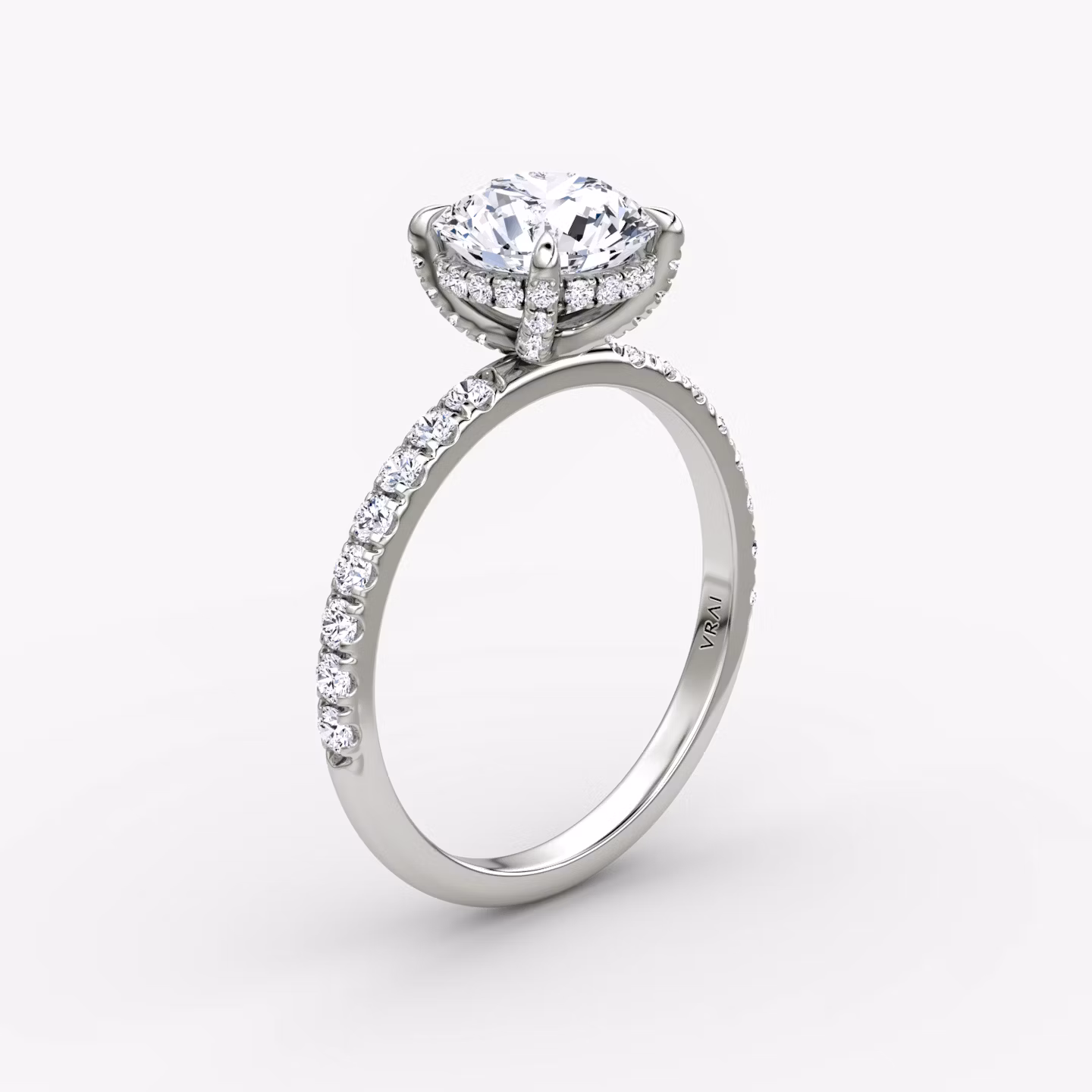 The Classic Hidden Halo Round Brilliant | White Gold