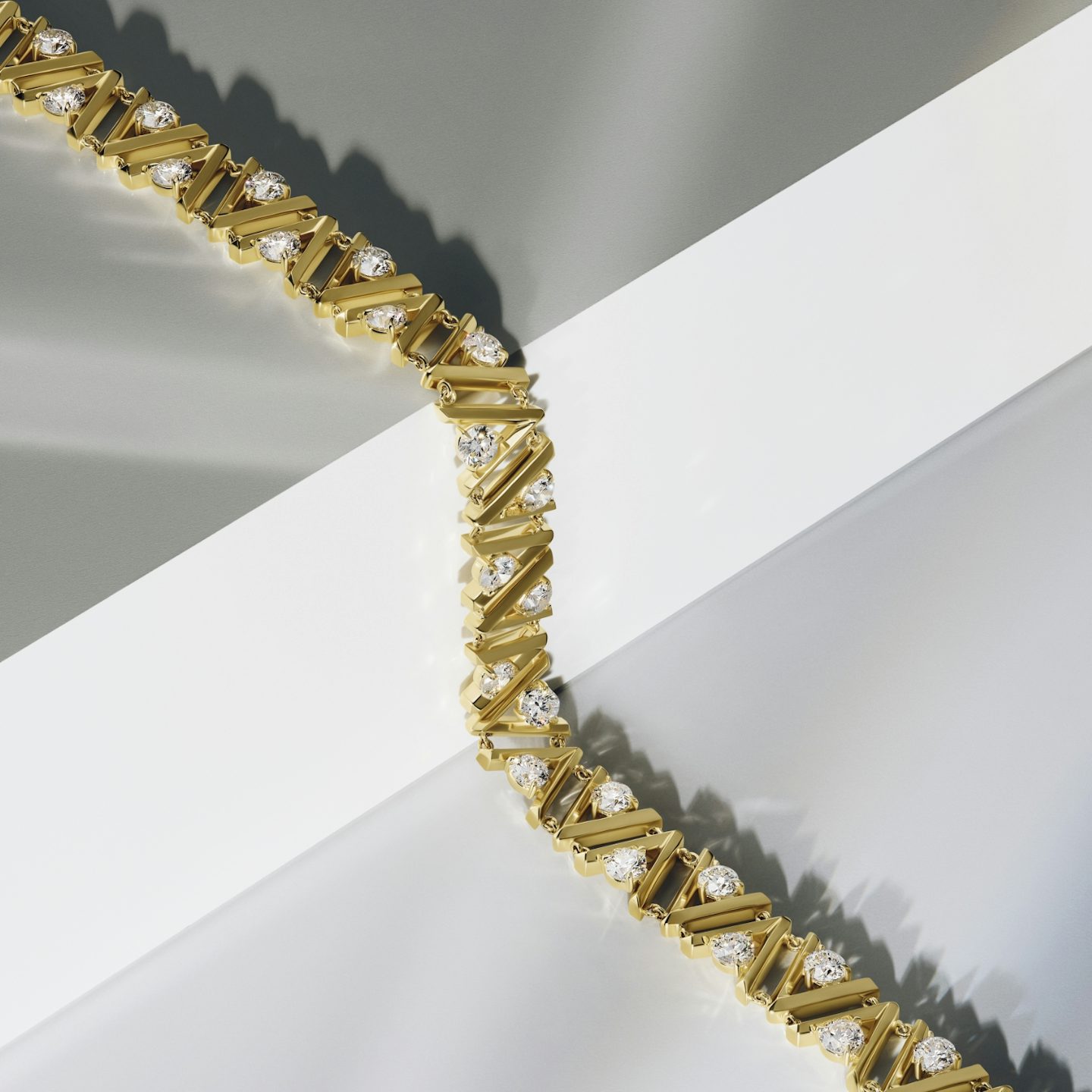 VRAI V Tennis Bracelet | Round Brilliant | 14k | Yellow Gold | diamondSize: petite | chainLength: 7