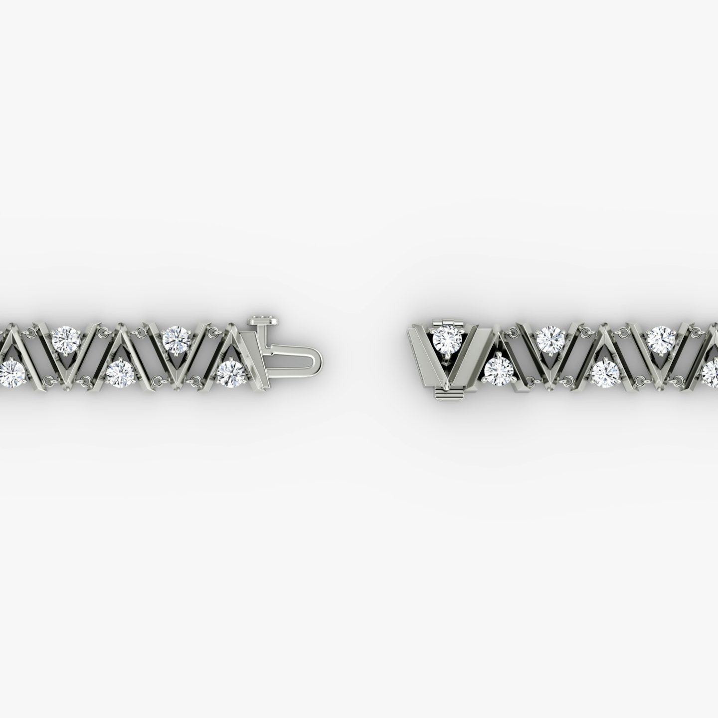 VRAI V Tennis Bracelet | Round Brilliant | 14k | White Gold | diamondSize: petite | chainLength: 7