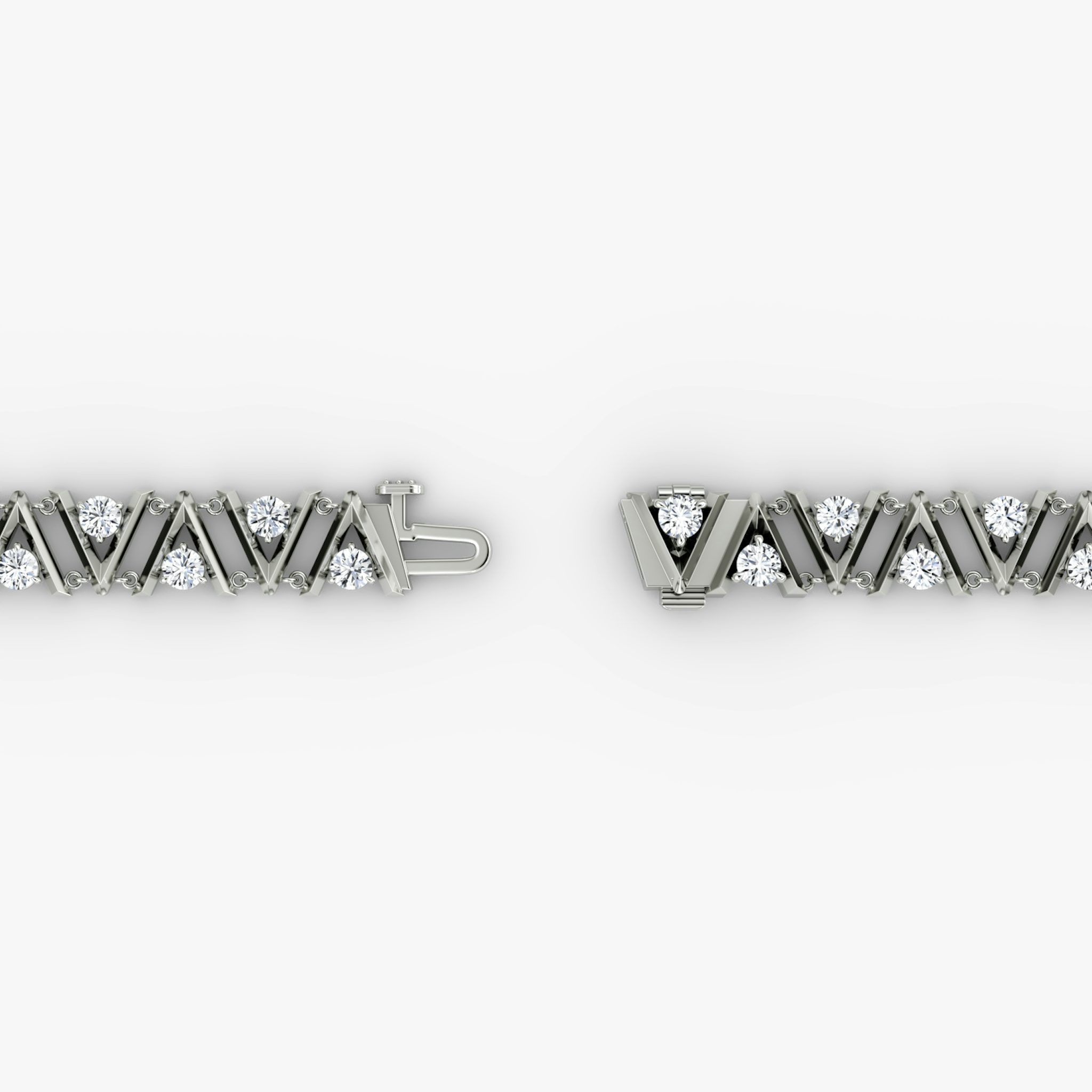 VRAI V Tennis Bracelet | Round Brilliant | 14k | White Gold | diamondSize: petite | chainLength: 7